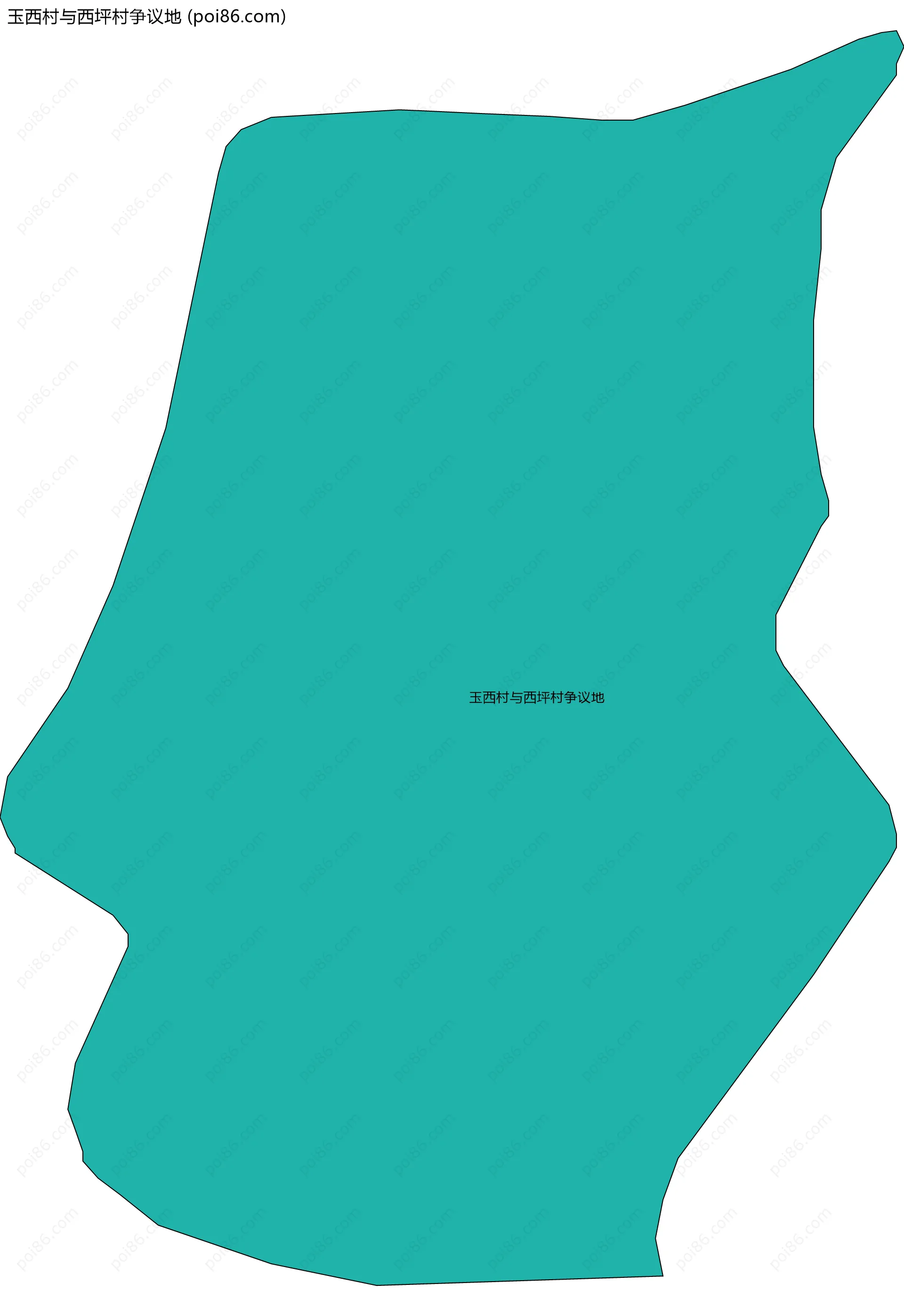 玉西村与西坪村争议地边界地图