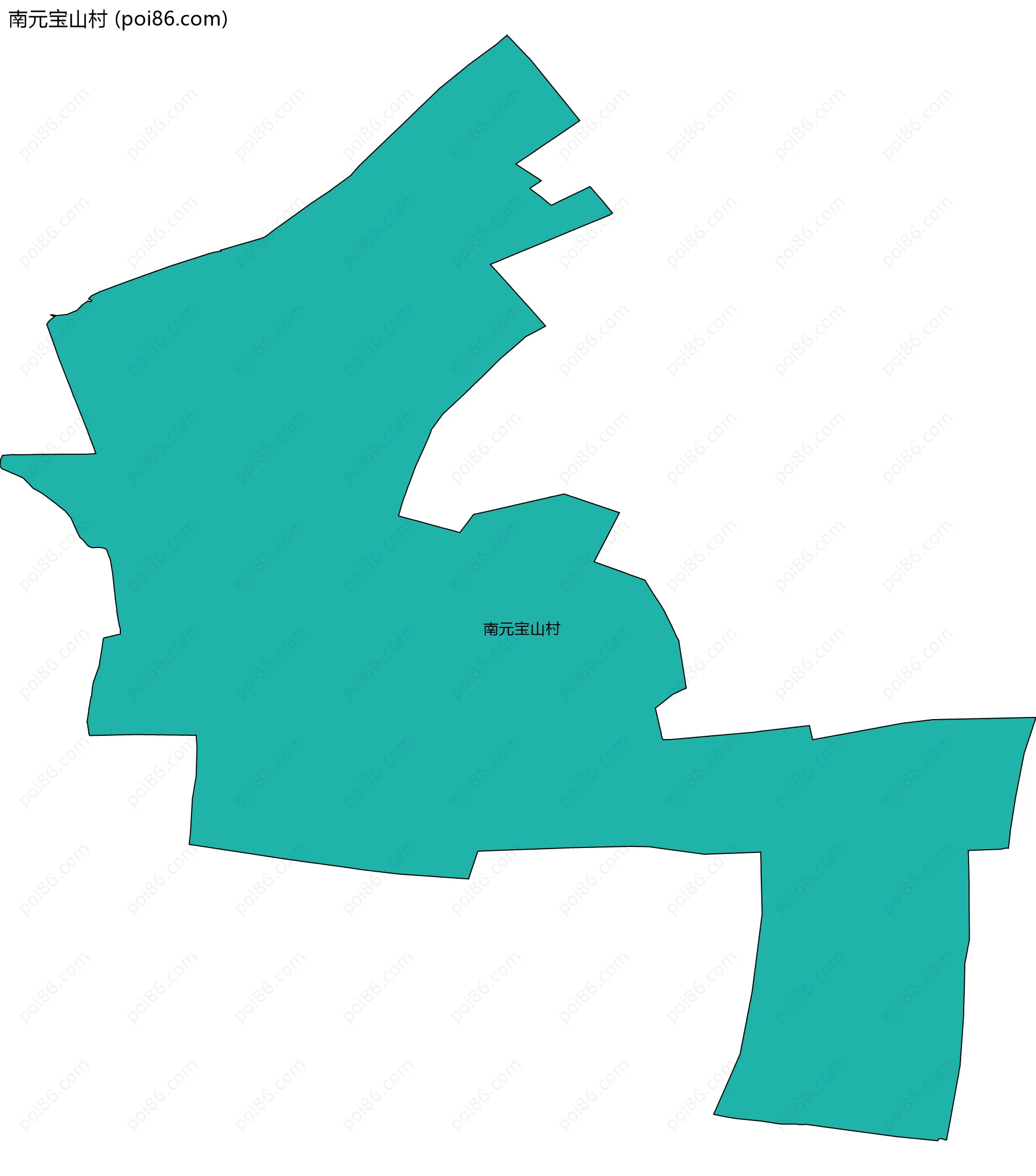 南元宝山村边界地图