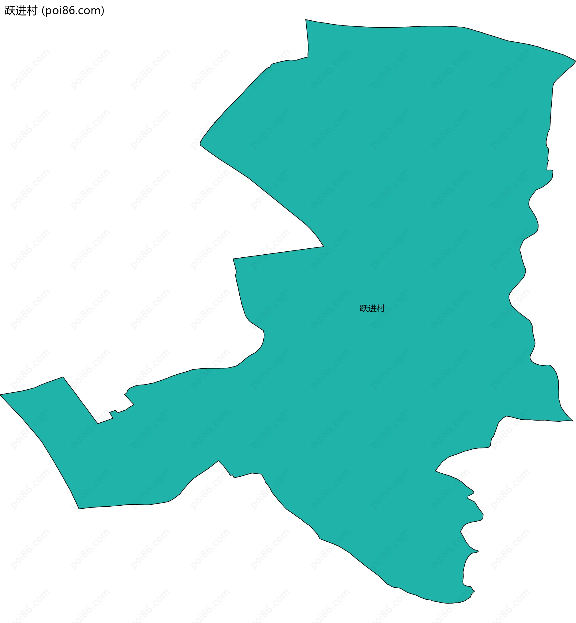 跃进村边界地图