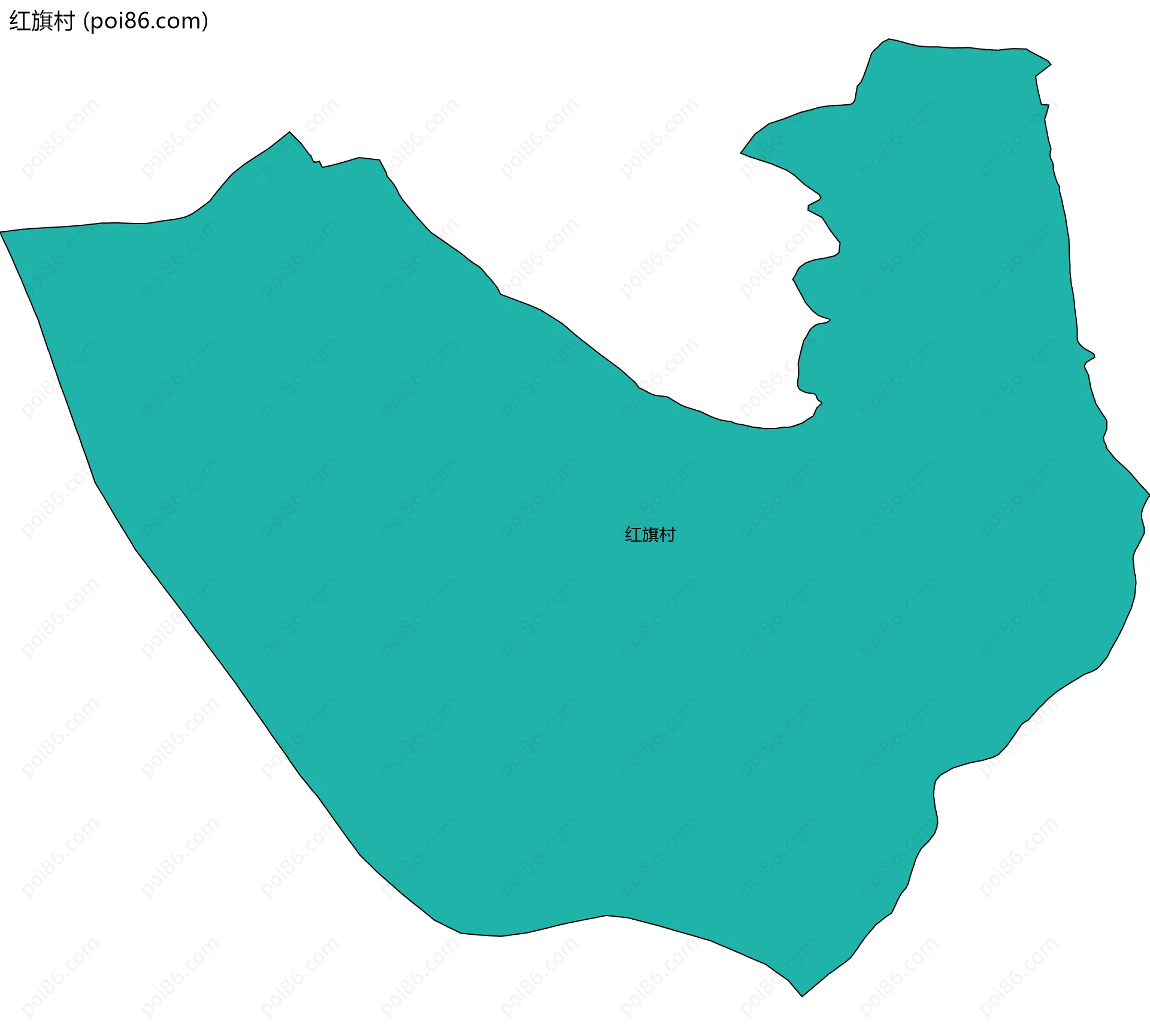 红旗村边界地图