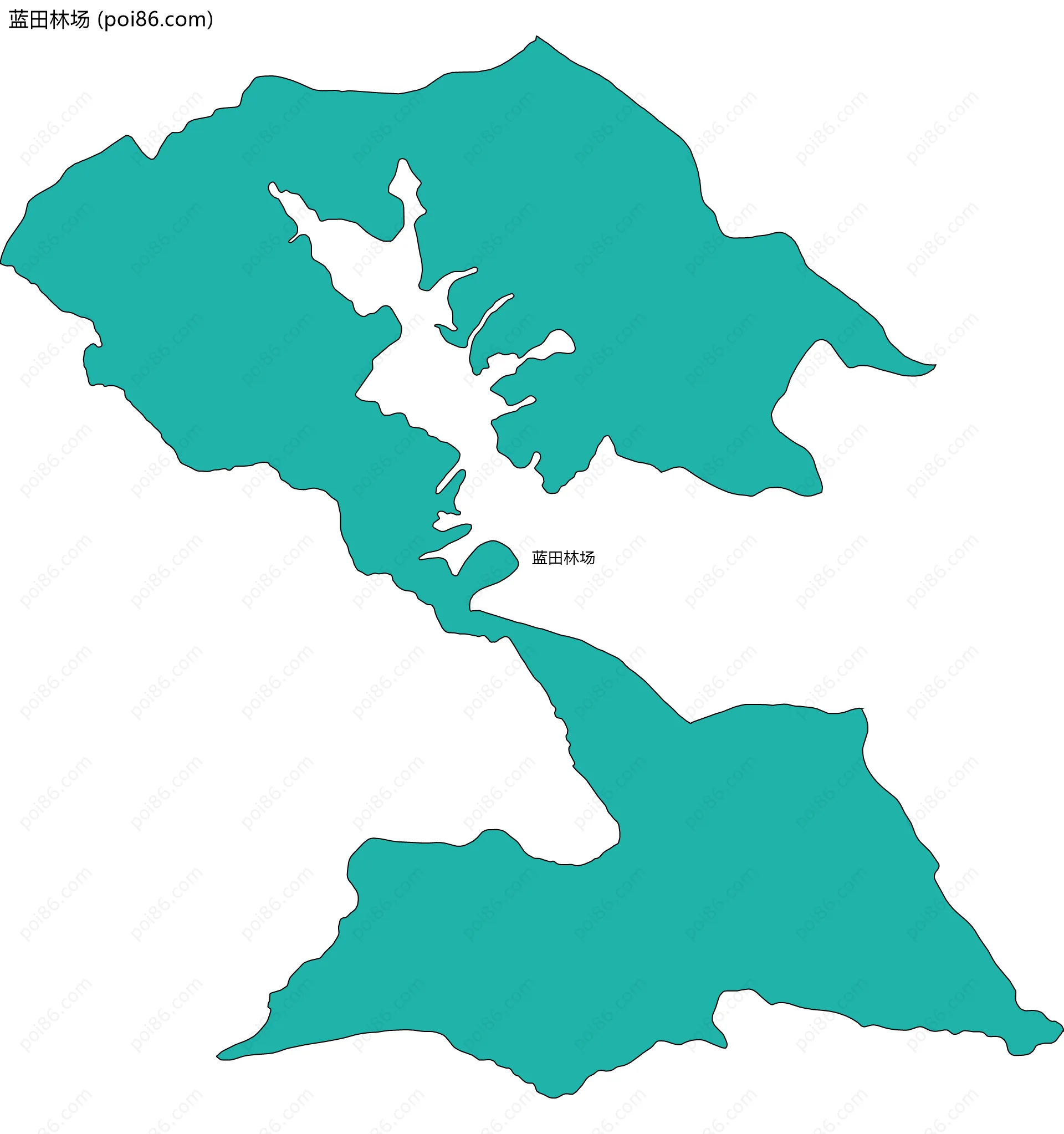 蓝田林场边界地图