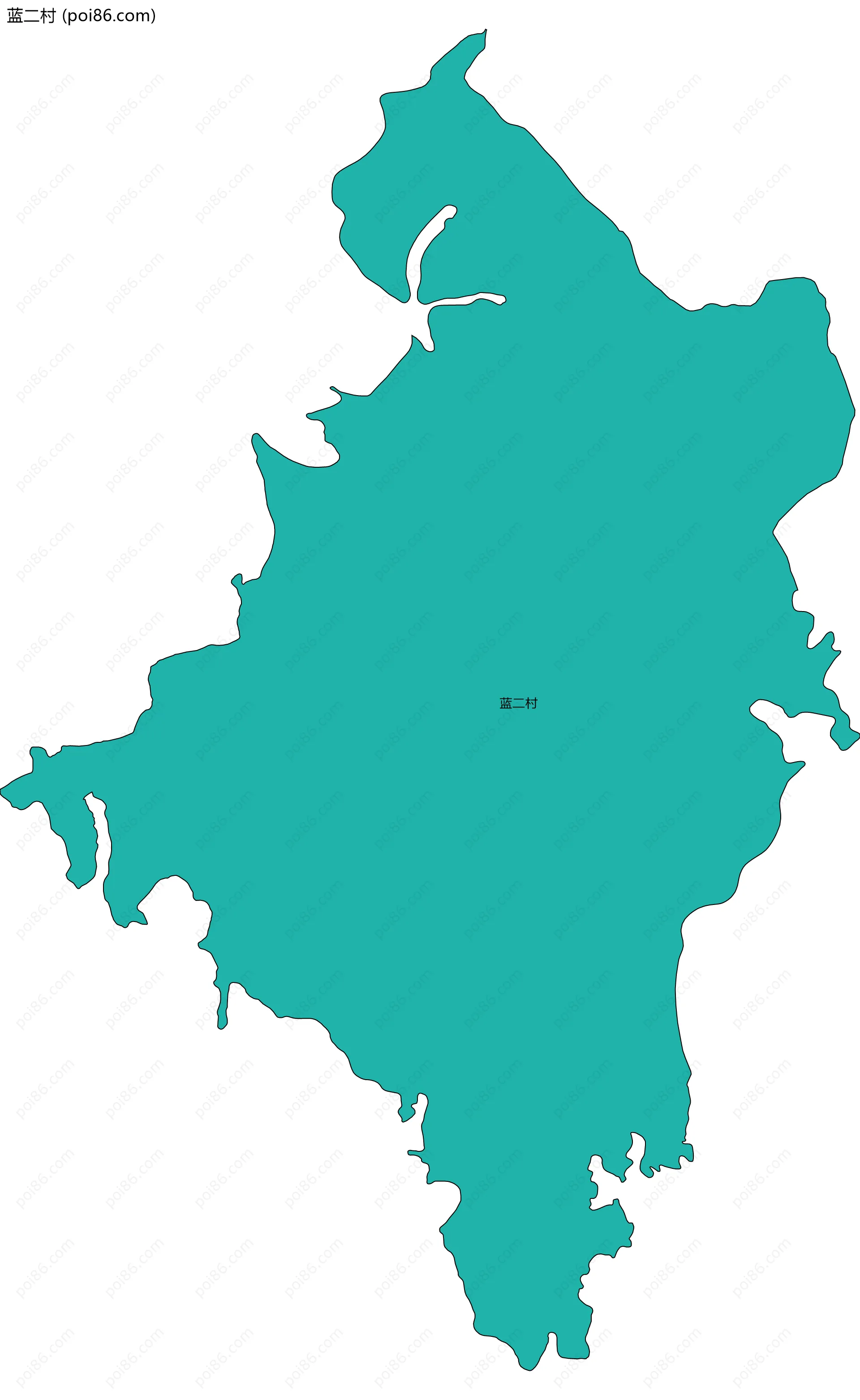 蓝二村边界地图