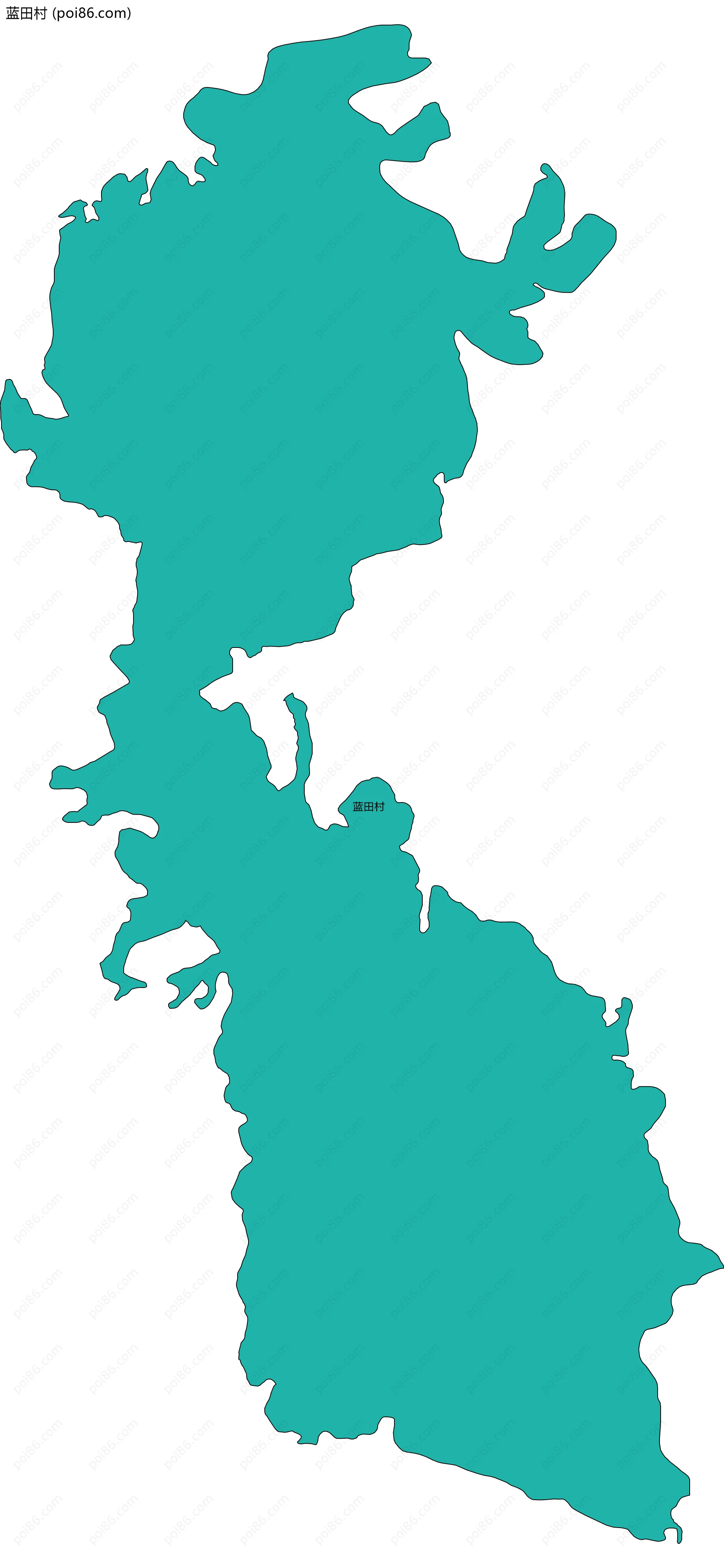 蓝田村边界地图