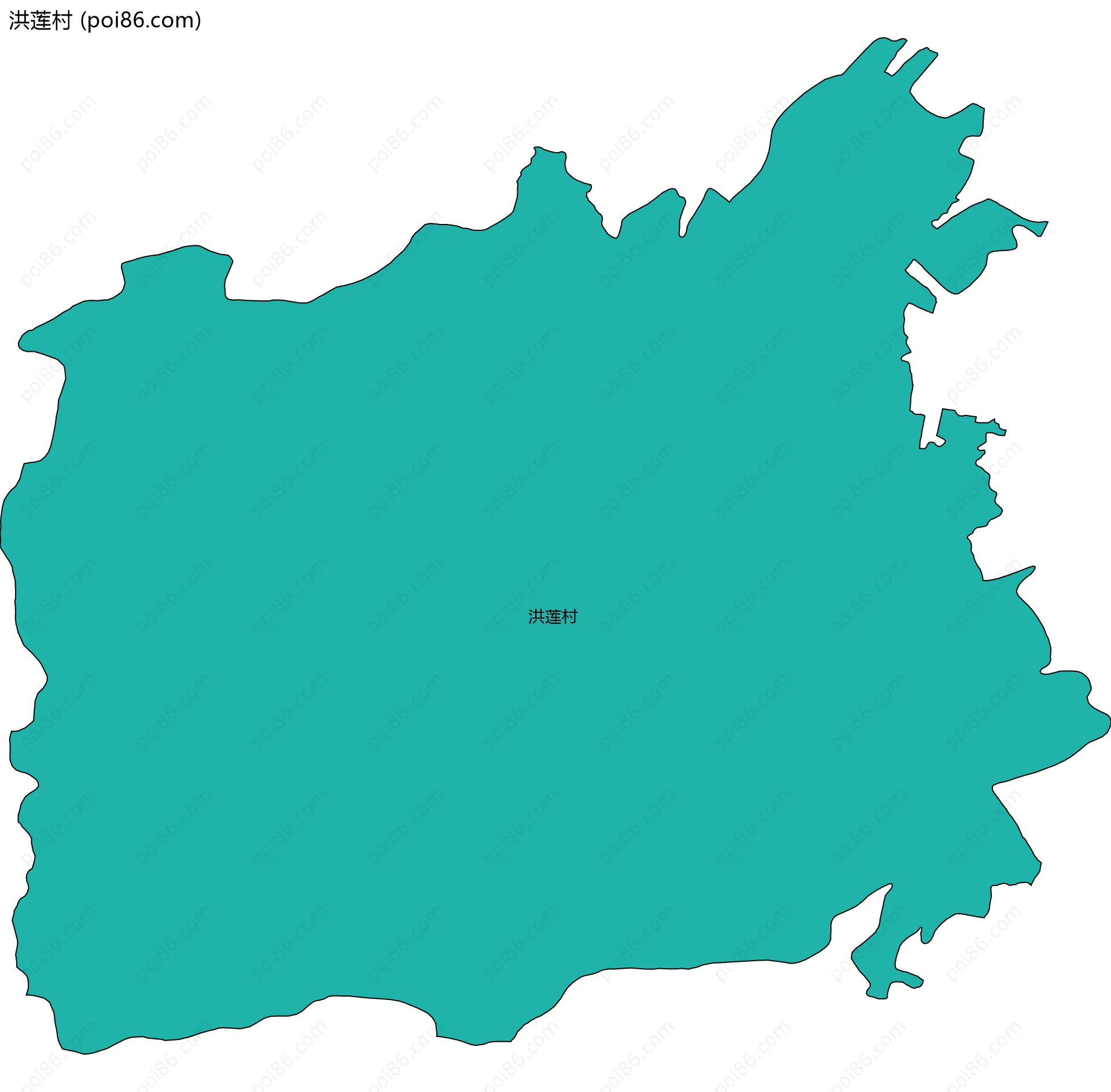 洪莲村边界地图
