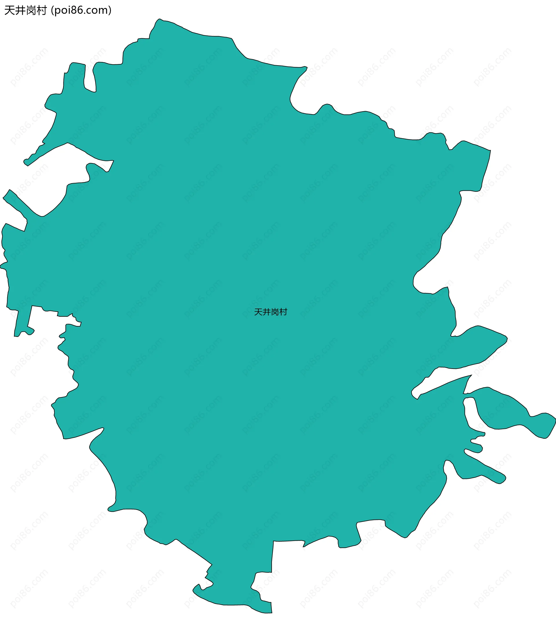 天井岗村边界地图