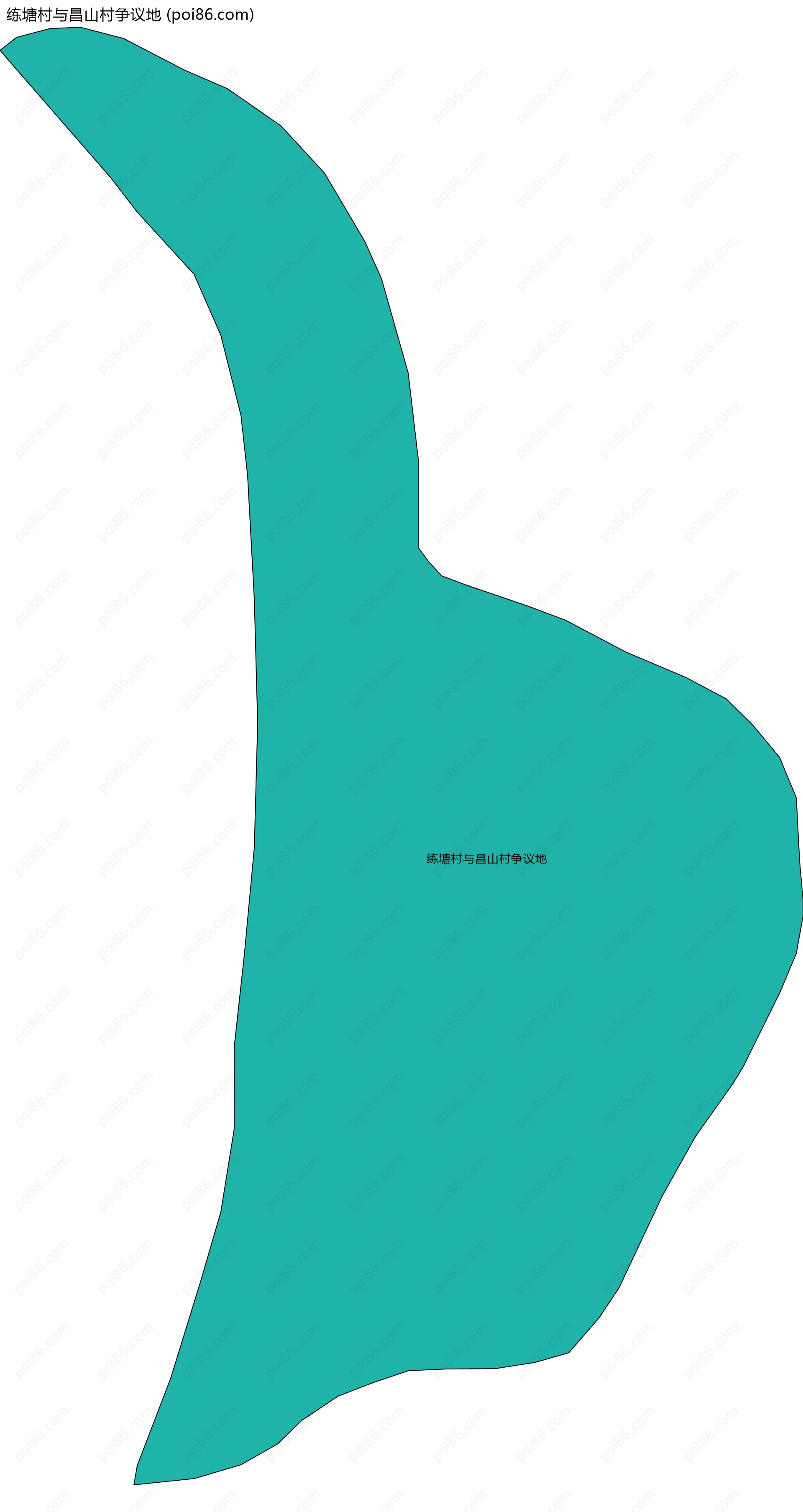 练塘村与昌山村争议地边界地图