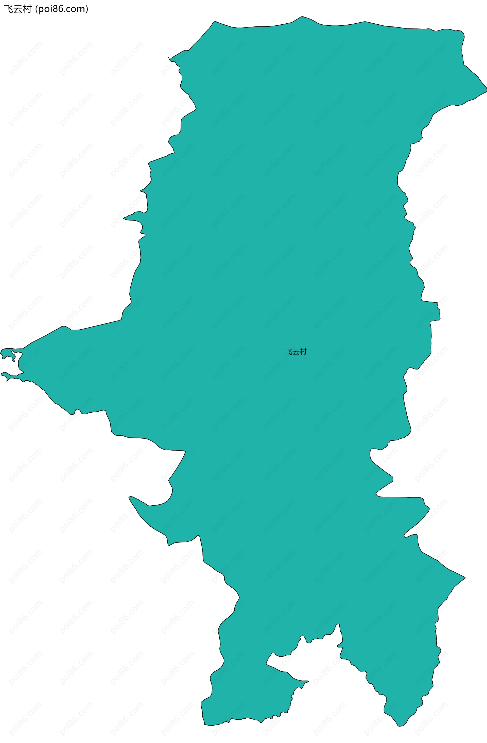 飞云村边界地图