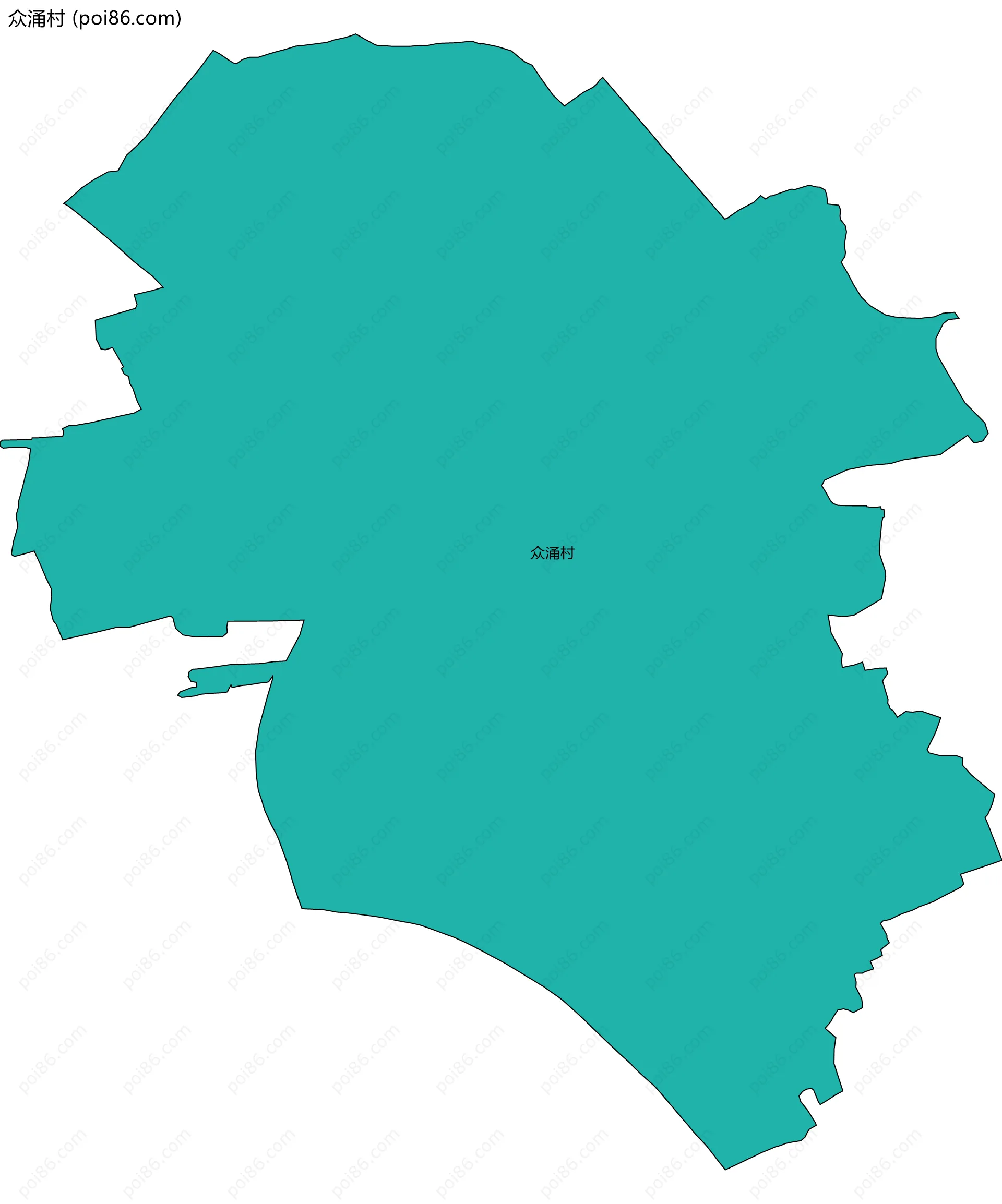 众涌村边界地图
