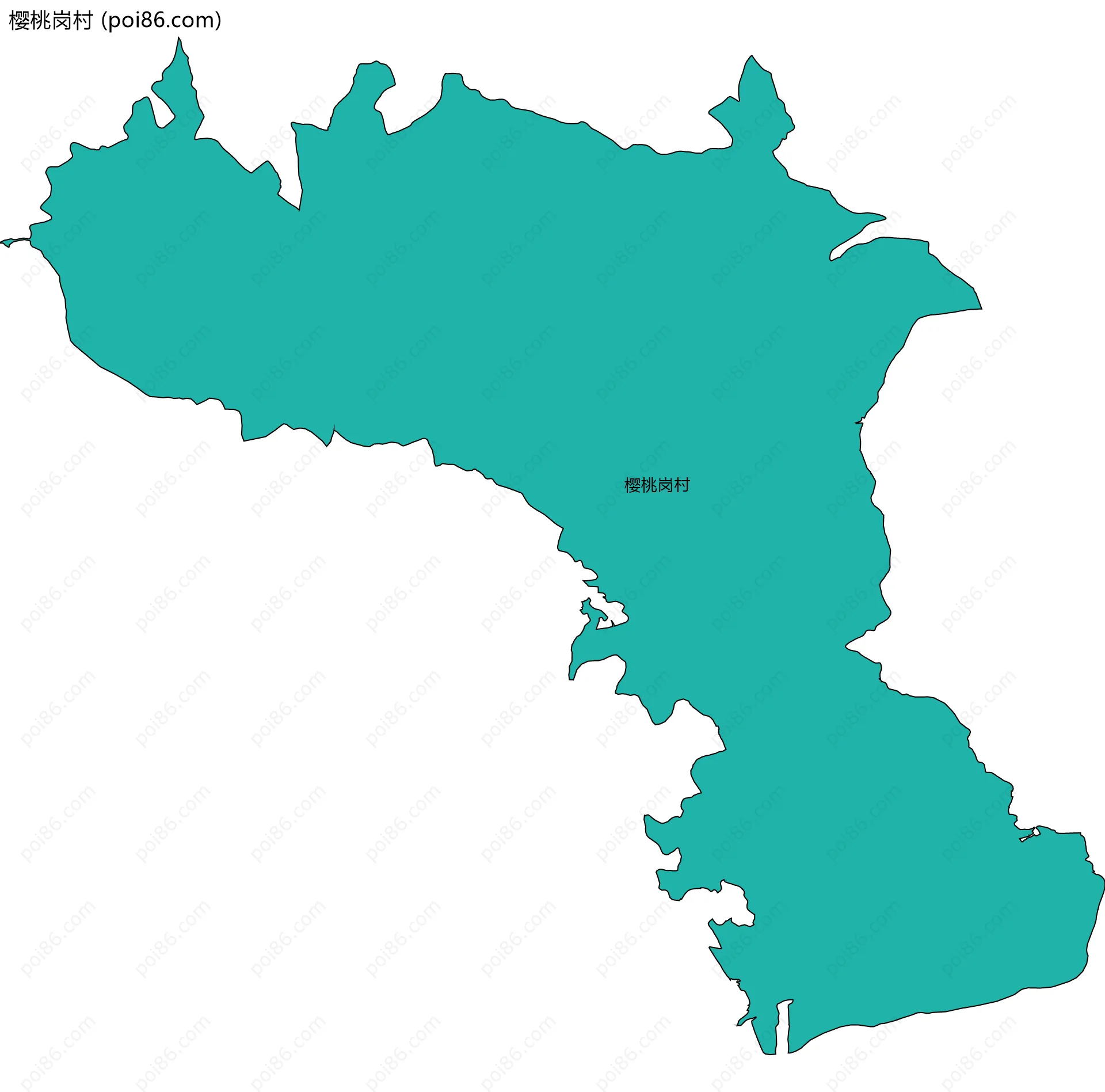 樱桃岗村边界地图