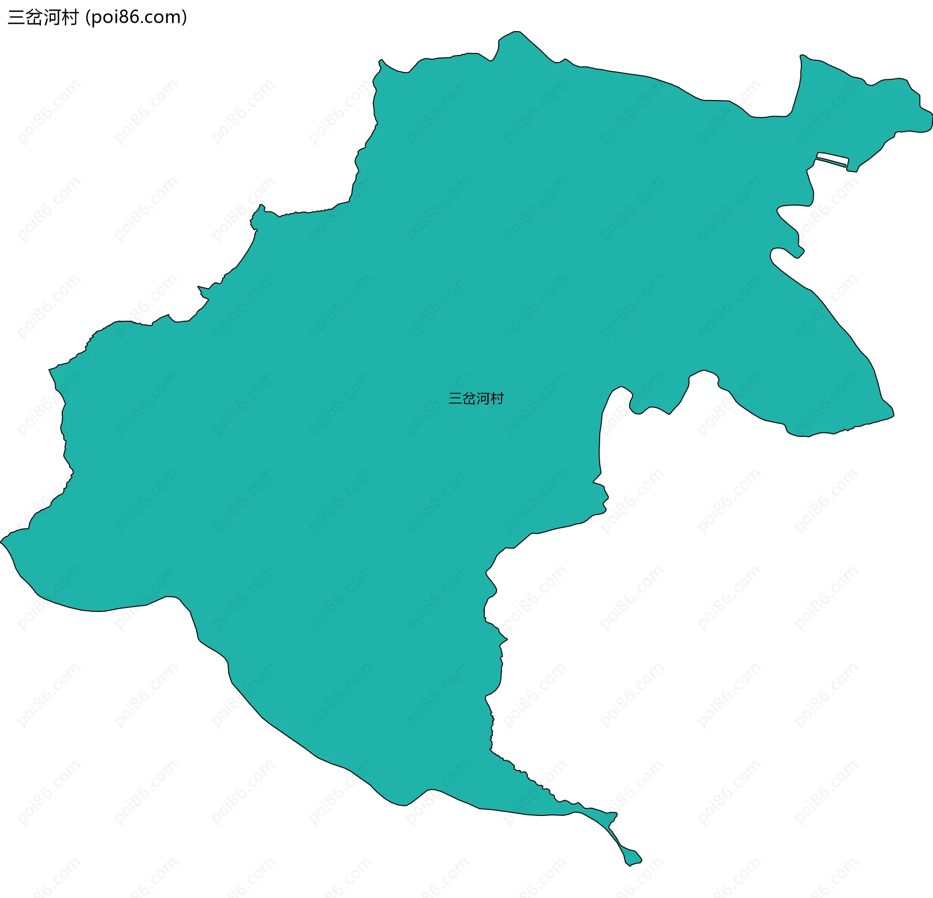 三岔河村边界地图