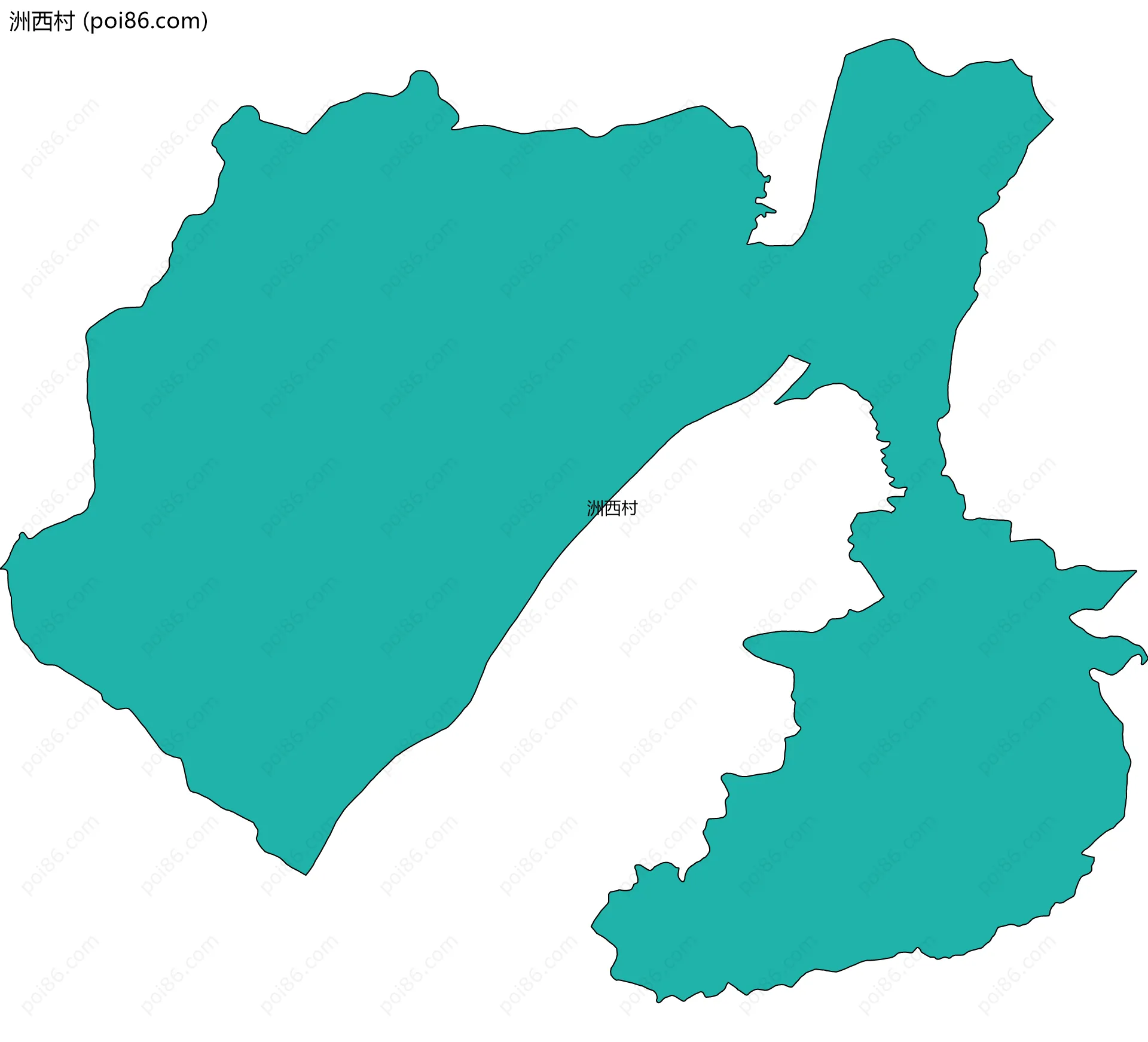 洲西村边界地图