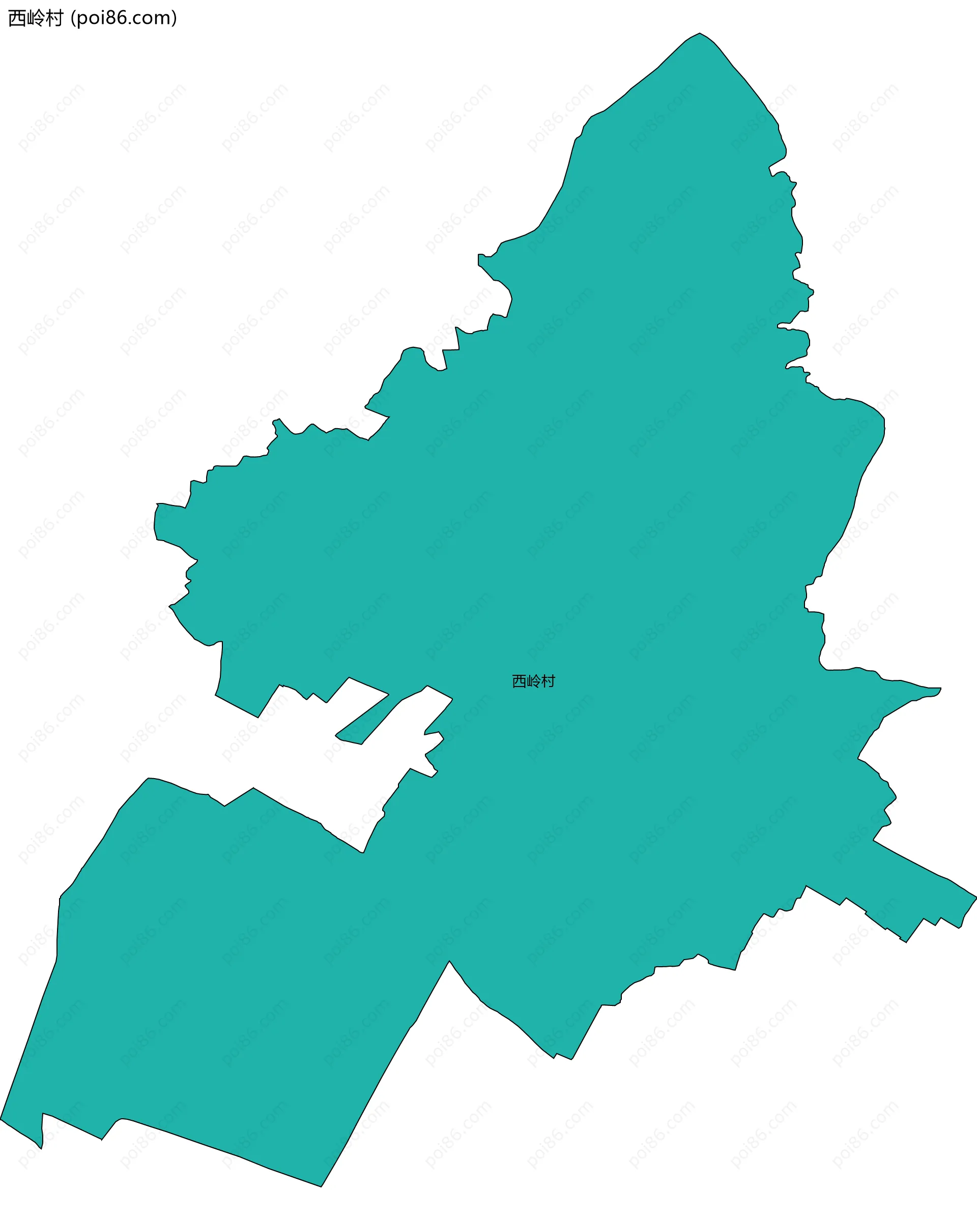 西岭村边界地图