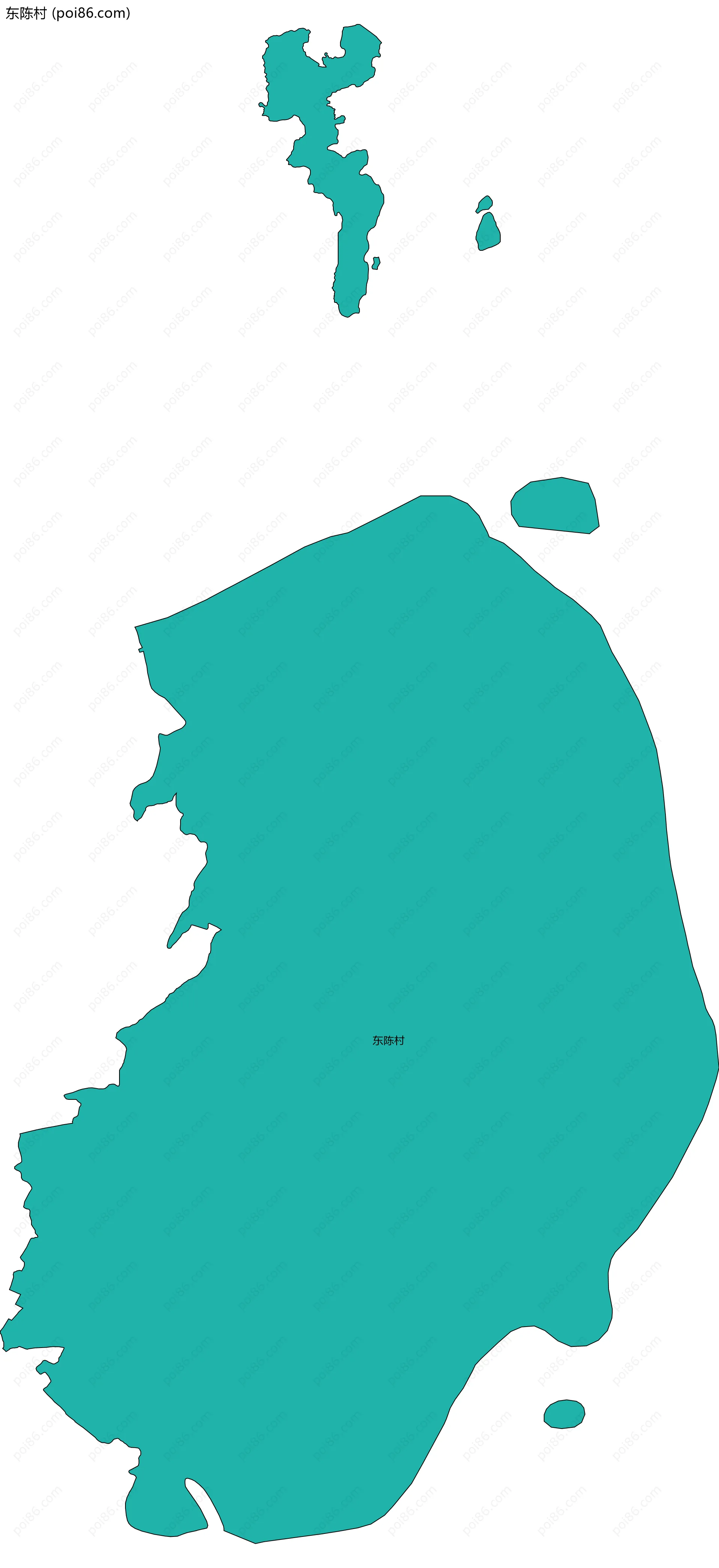 东陈村边界地图