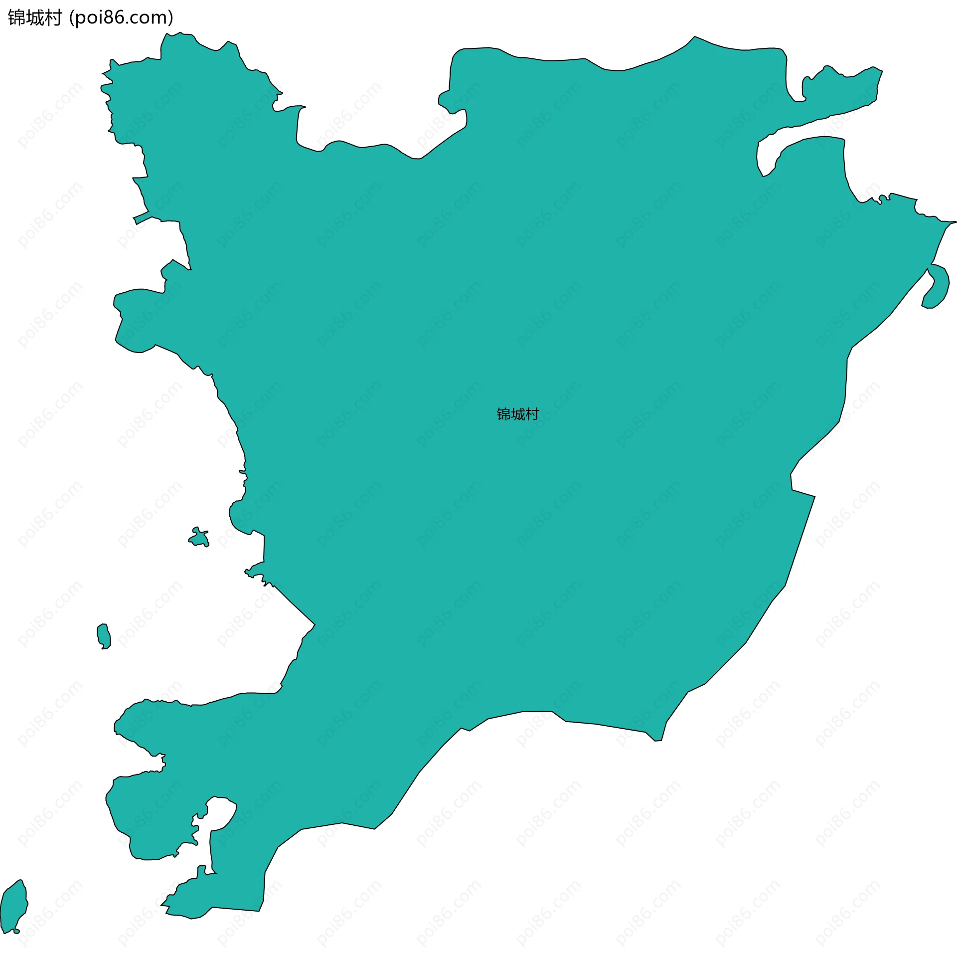 锦城村边界地图