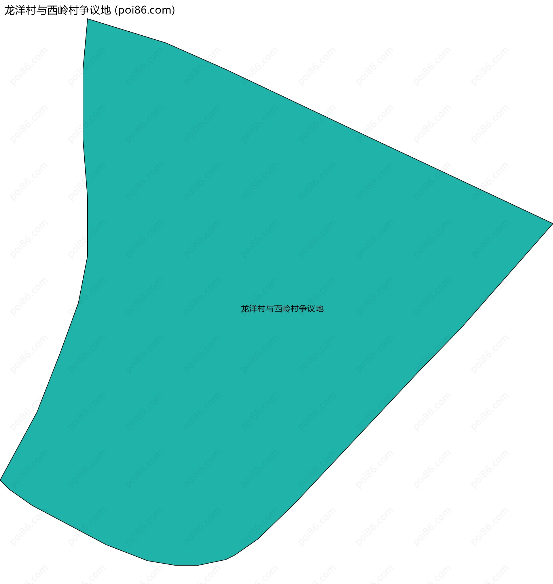 龙洋村与西岭村争议地边界地图