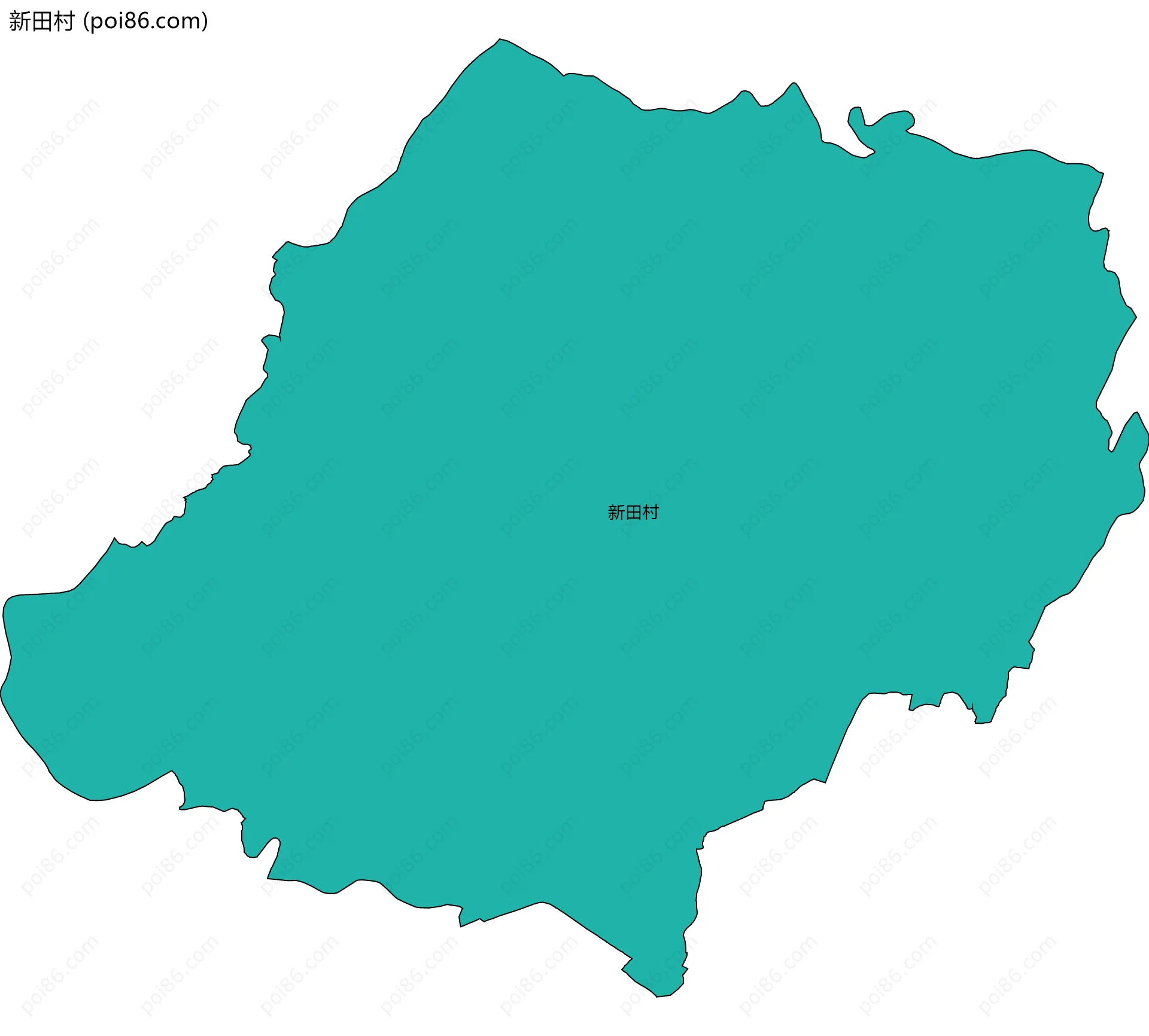 新田村边界地图