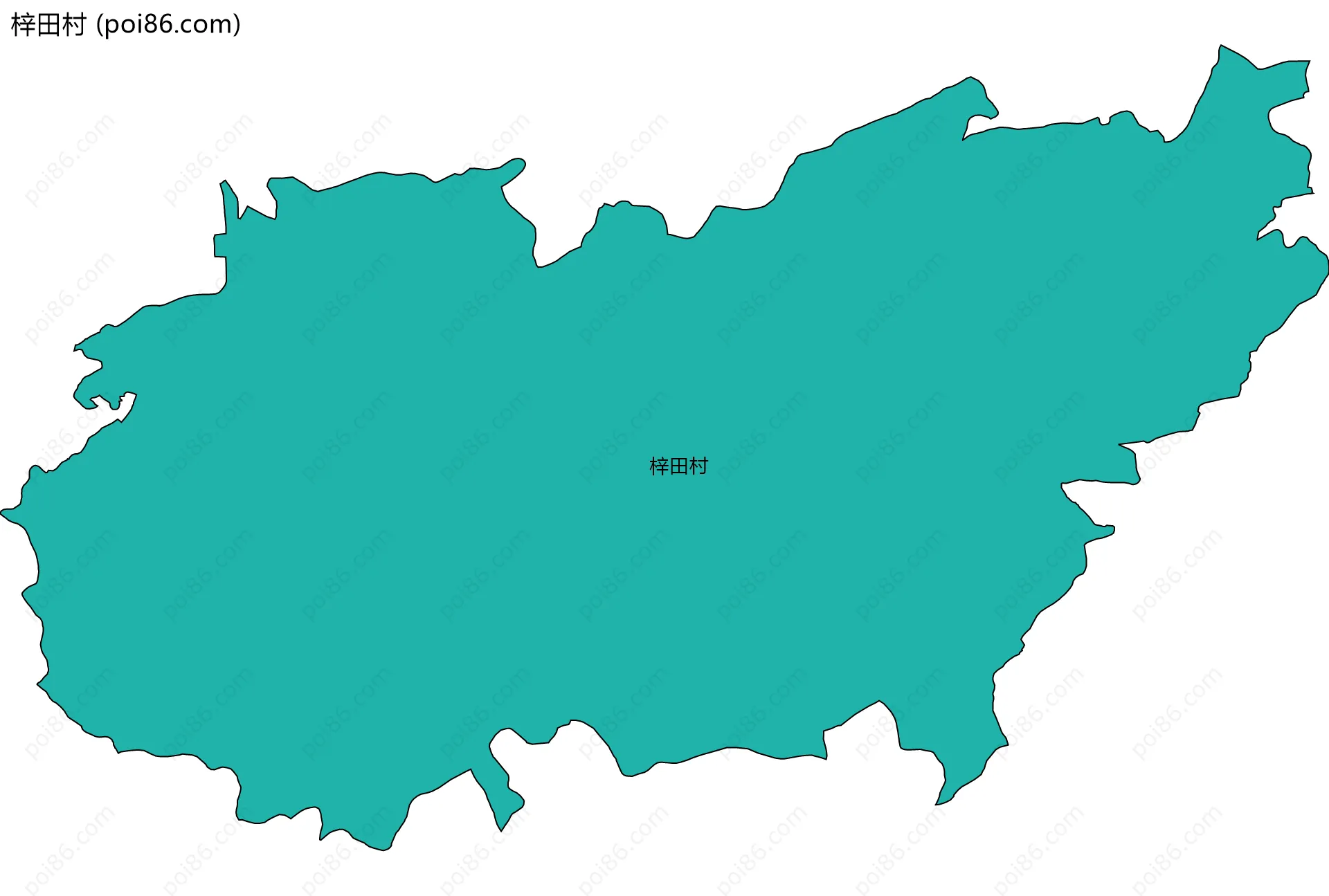 梓田村边界地图