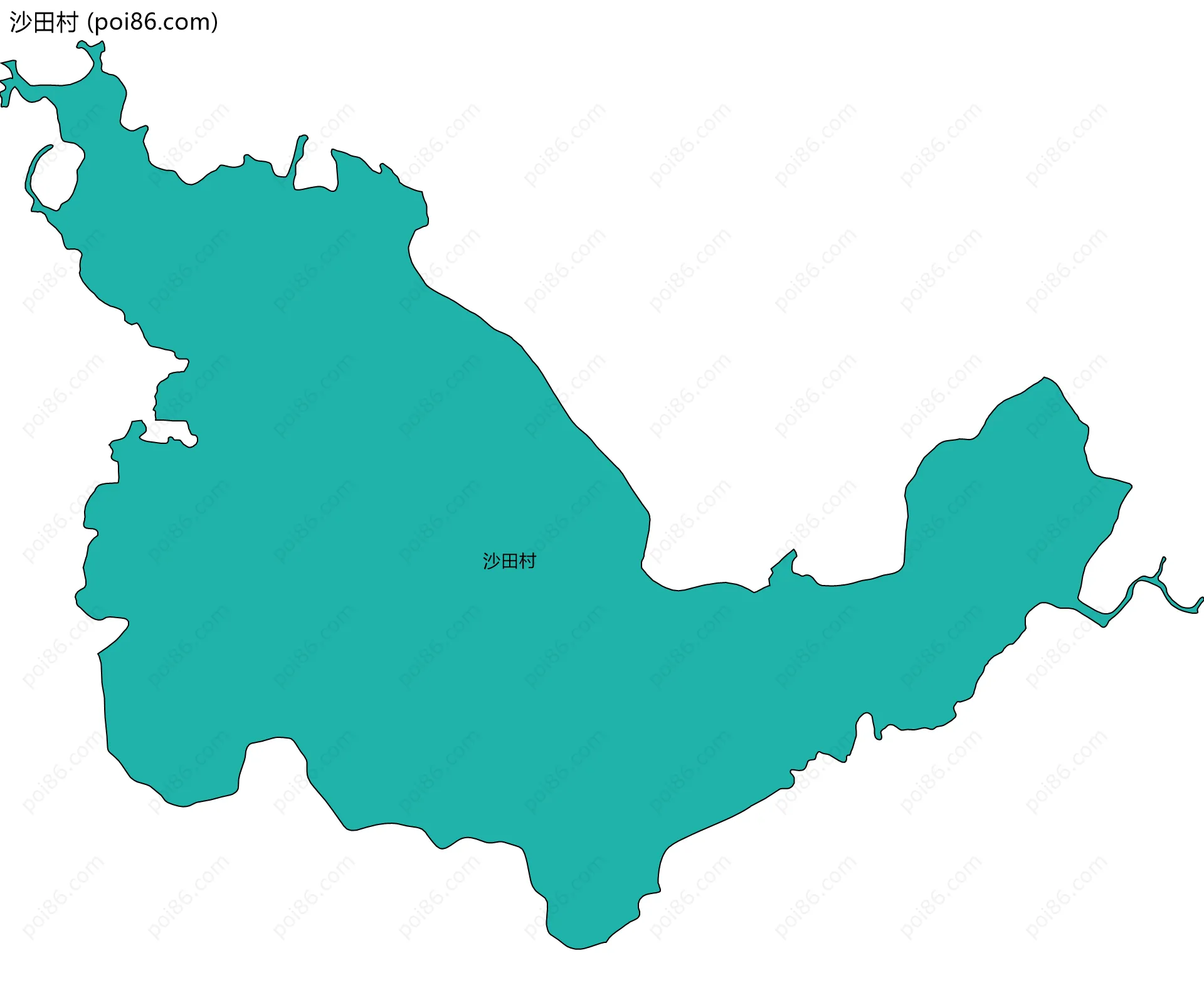 沙田村边界地图