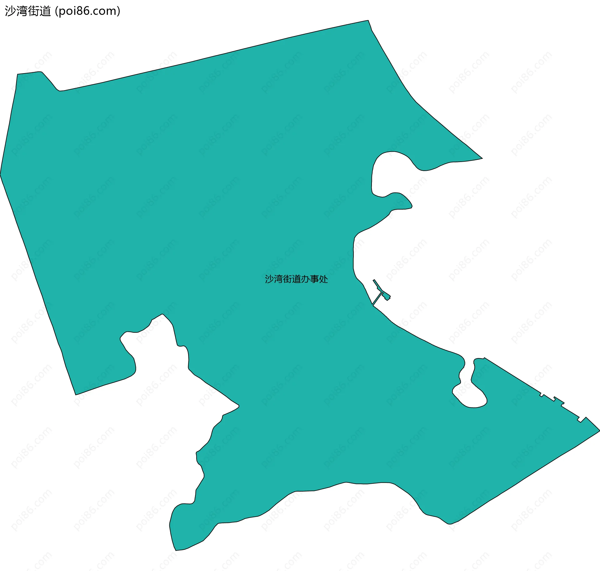 沙湾街道边界地图(五级行政区划)
