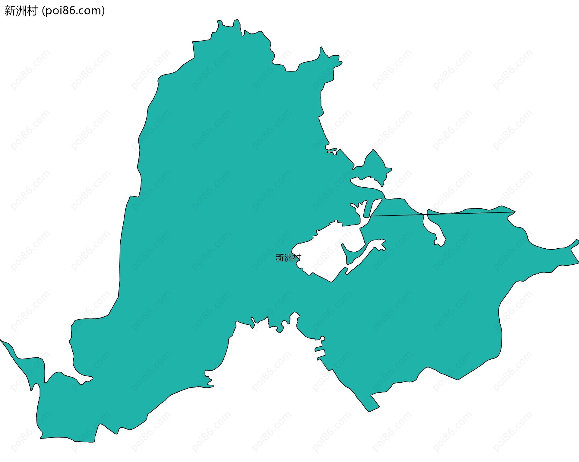 新洲村边界地图