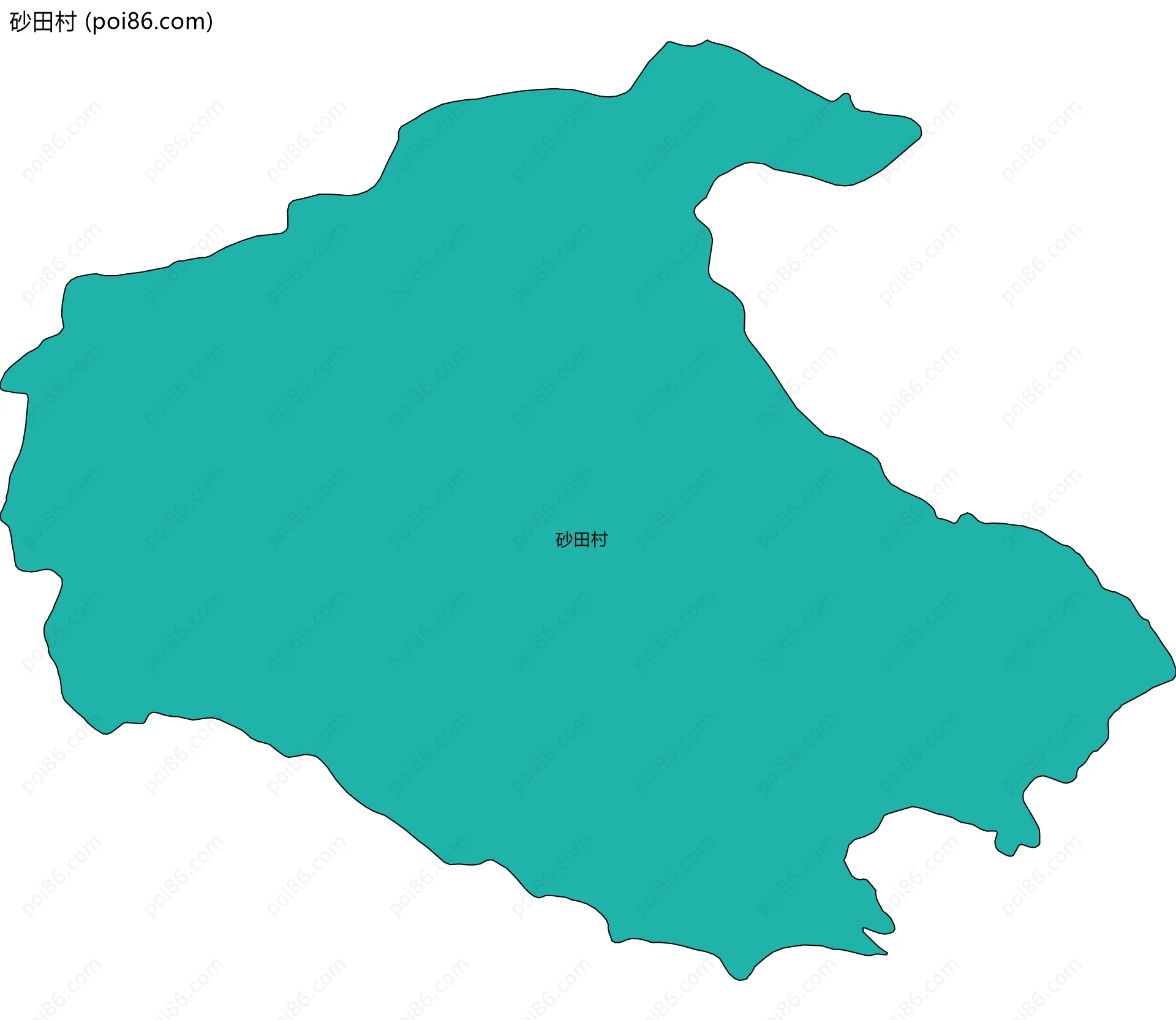 砂田村边界地图