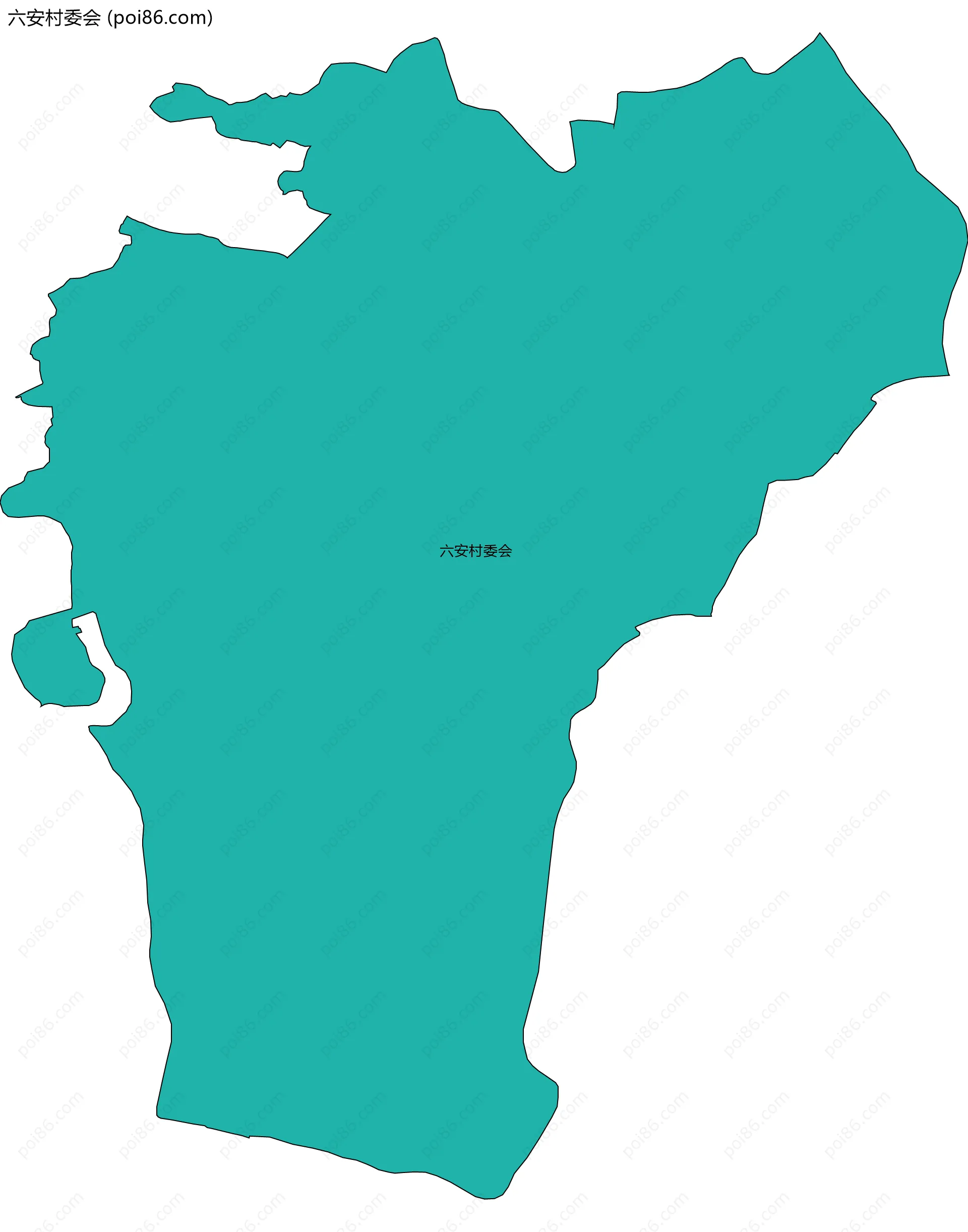 六安村委会边界地图
