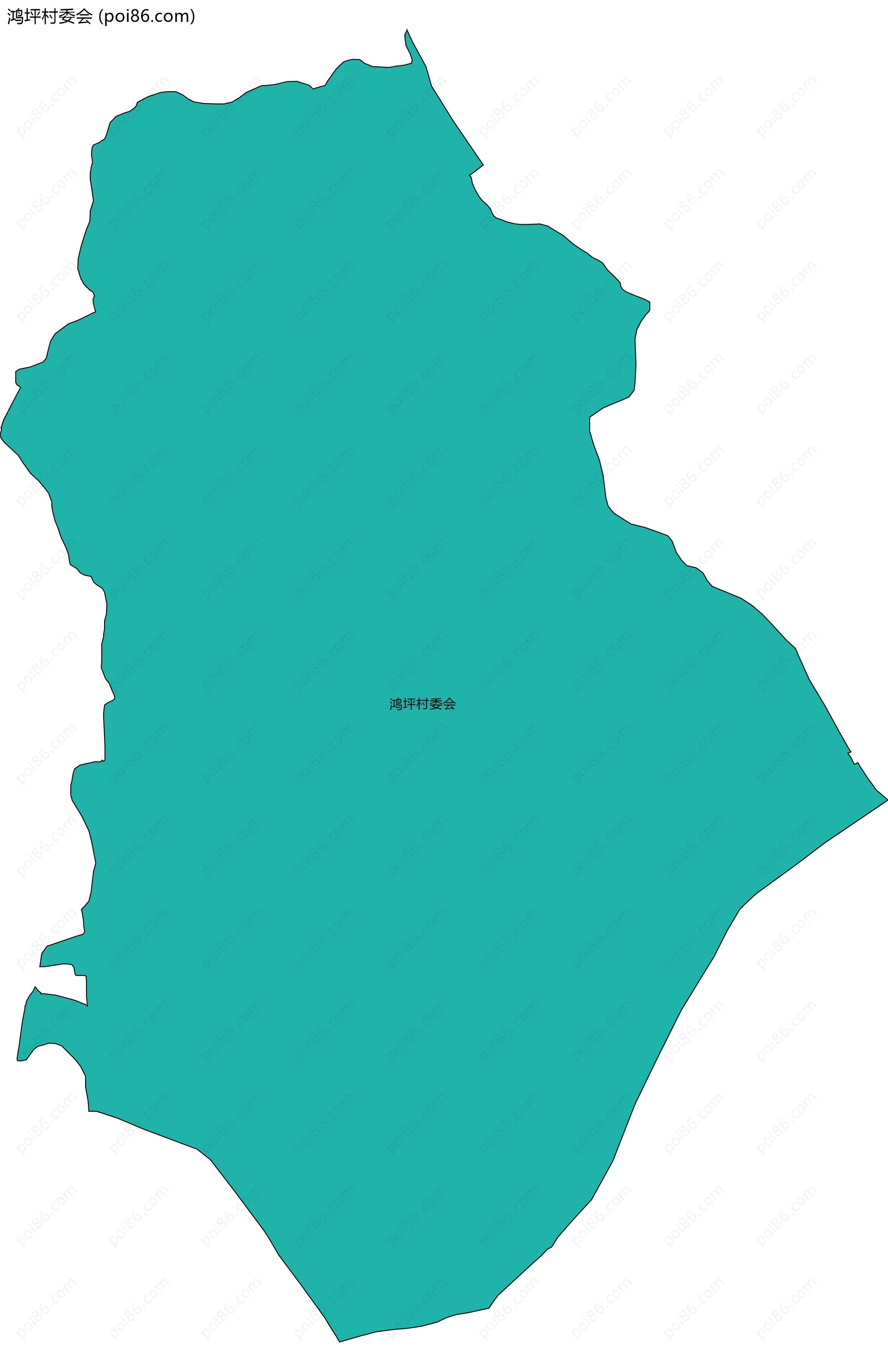 鸿坪村委会边界地图