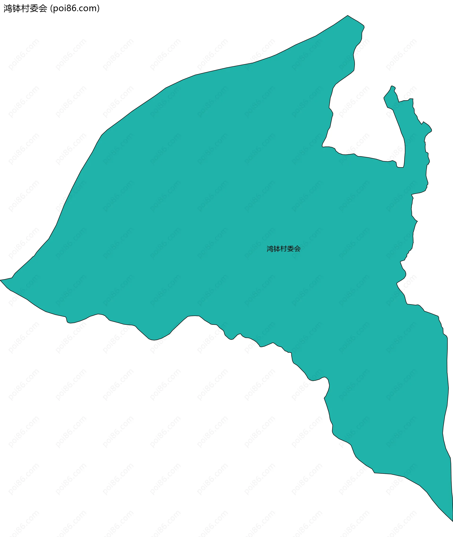 鸿钵村委会边界地图