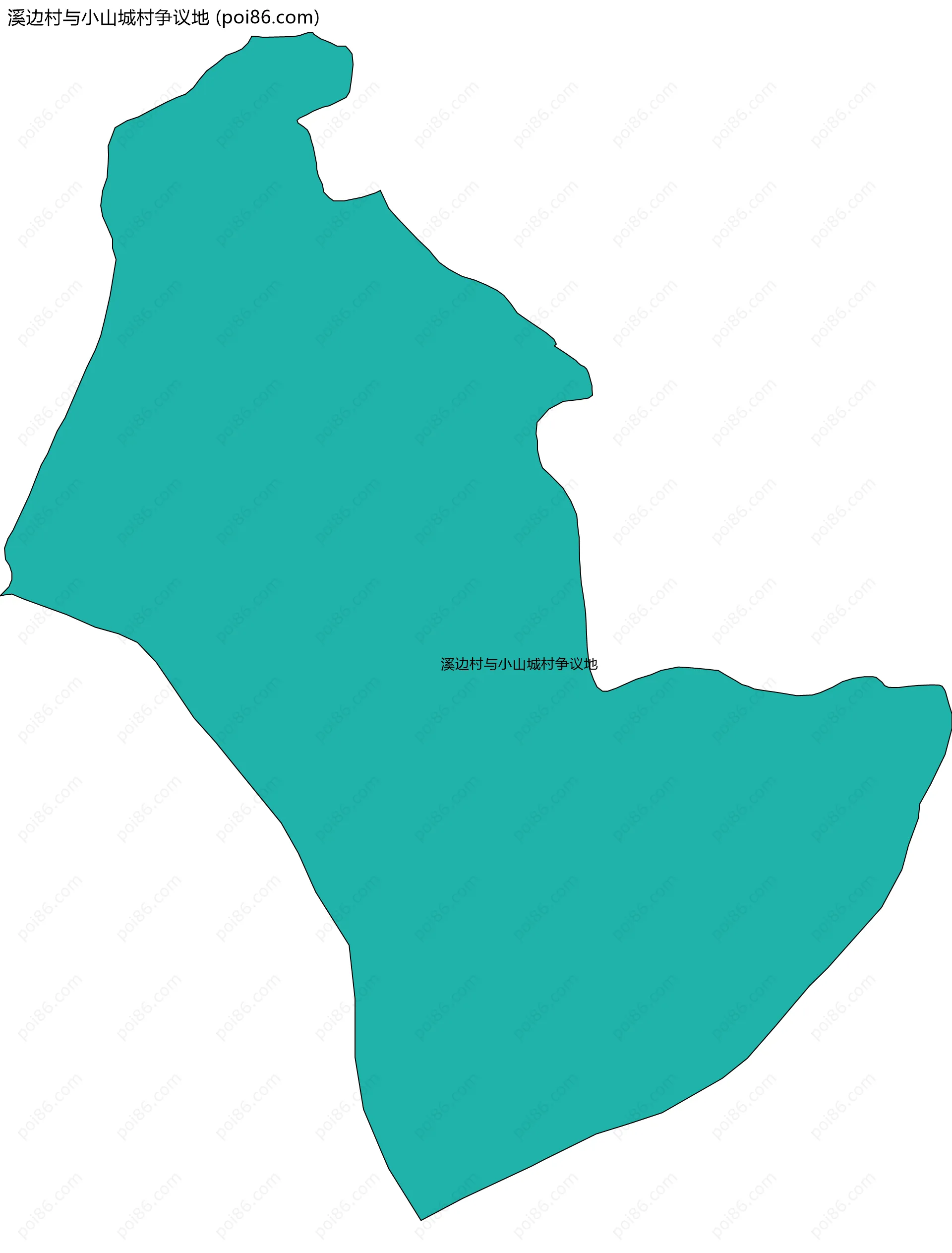 溪边村与小山城村争议地边界地图