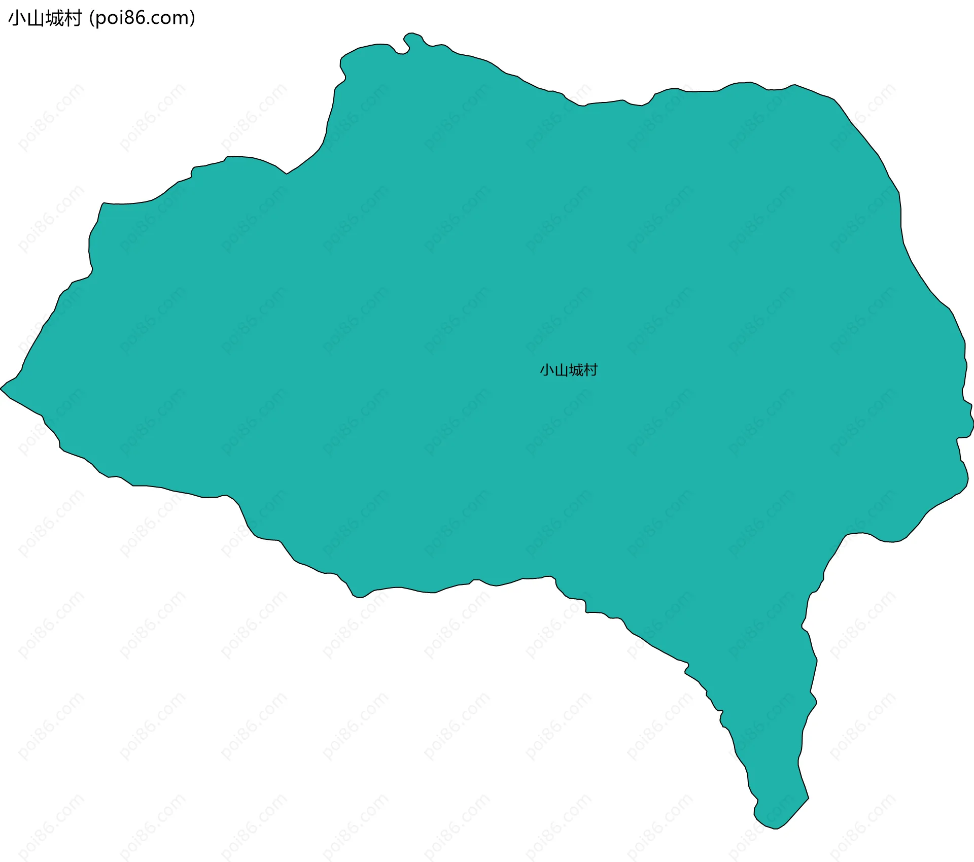 小山城村边界地图