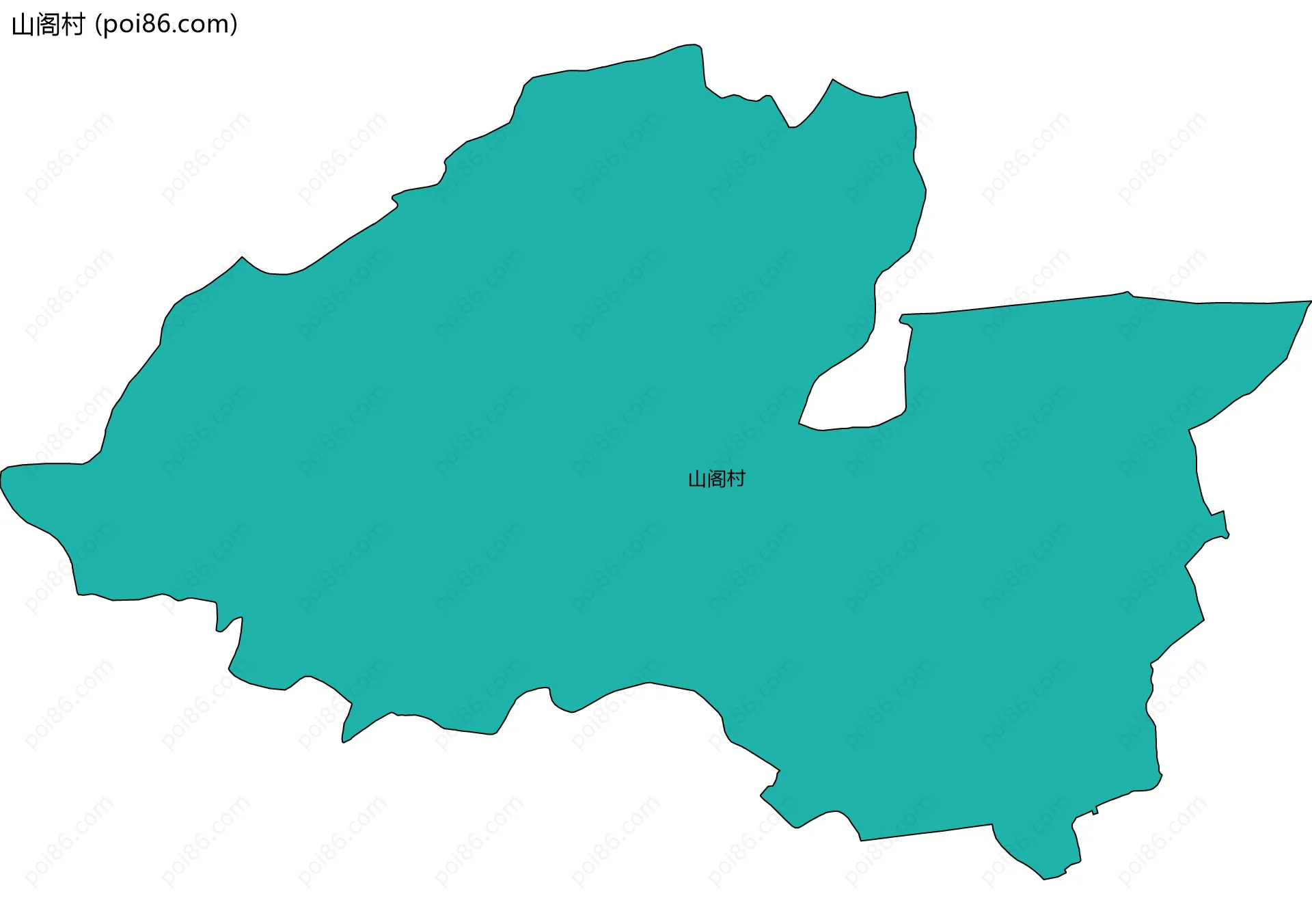 山阁村边界地图