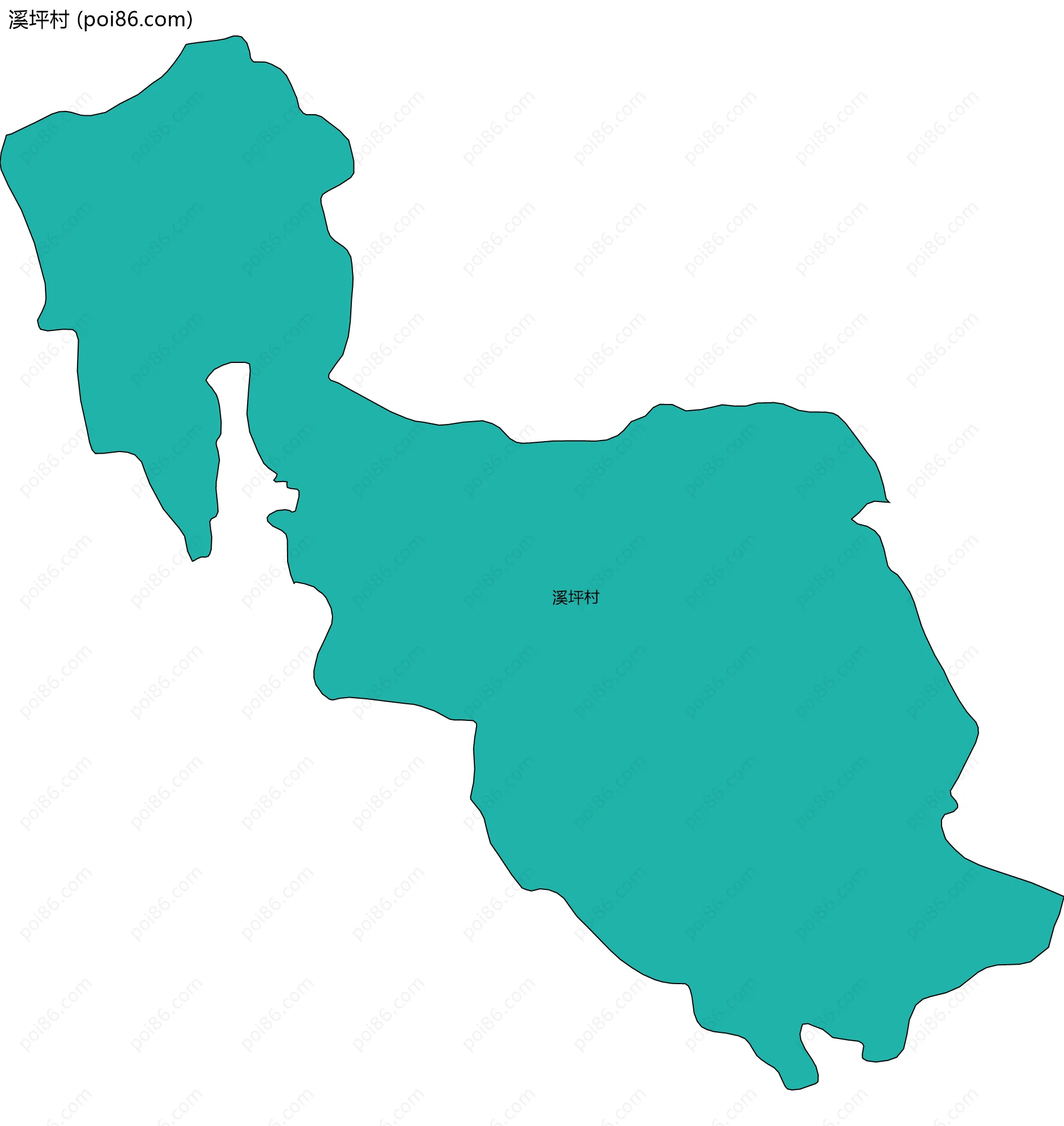 溪坪村边界地图