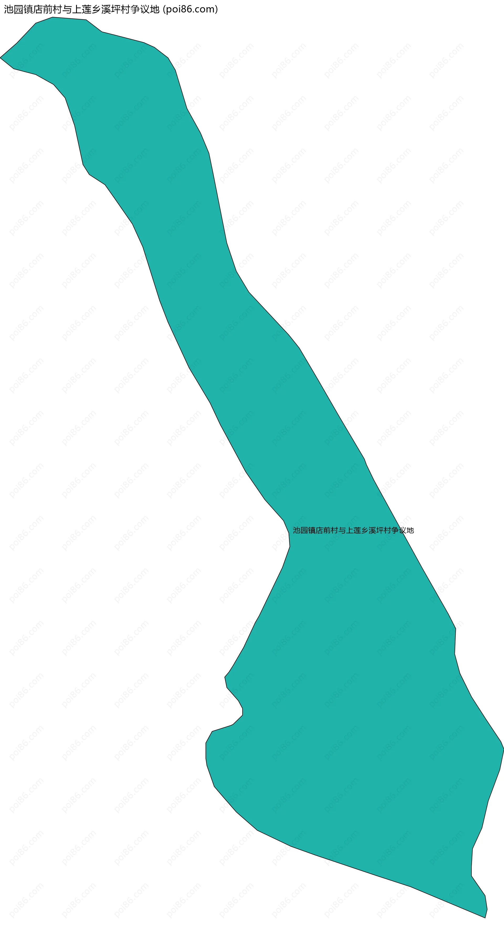 池园镇店前村与上莲乡溪坪村争议地边界地图