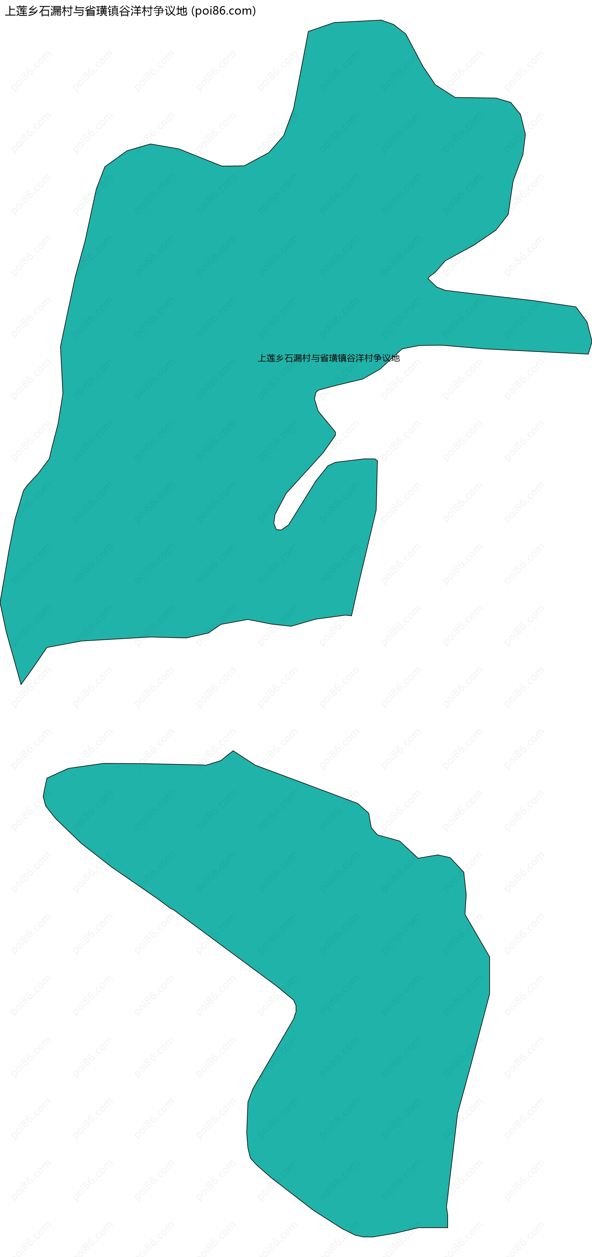 上莲乡石漏村与省璜镇谷洋村争议地边界地图