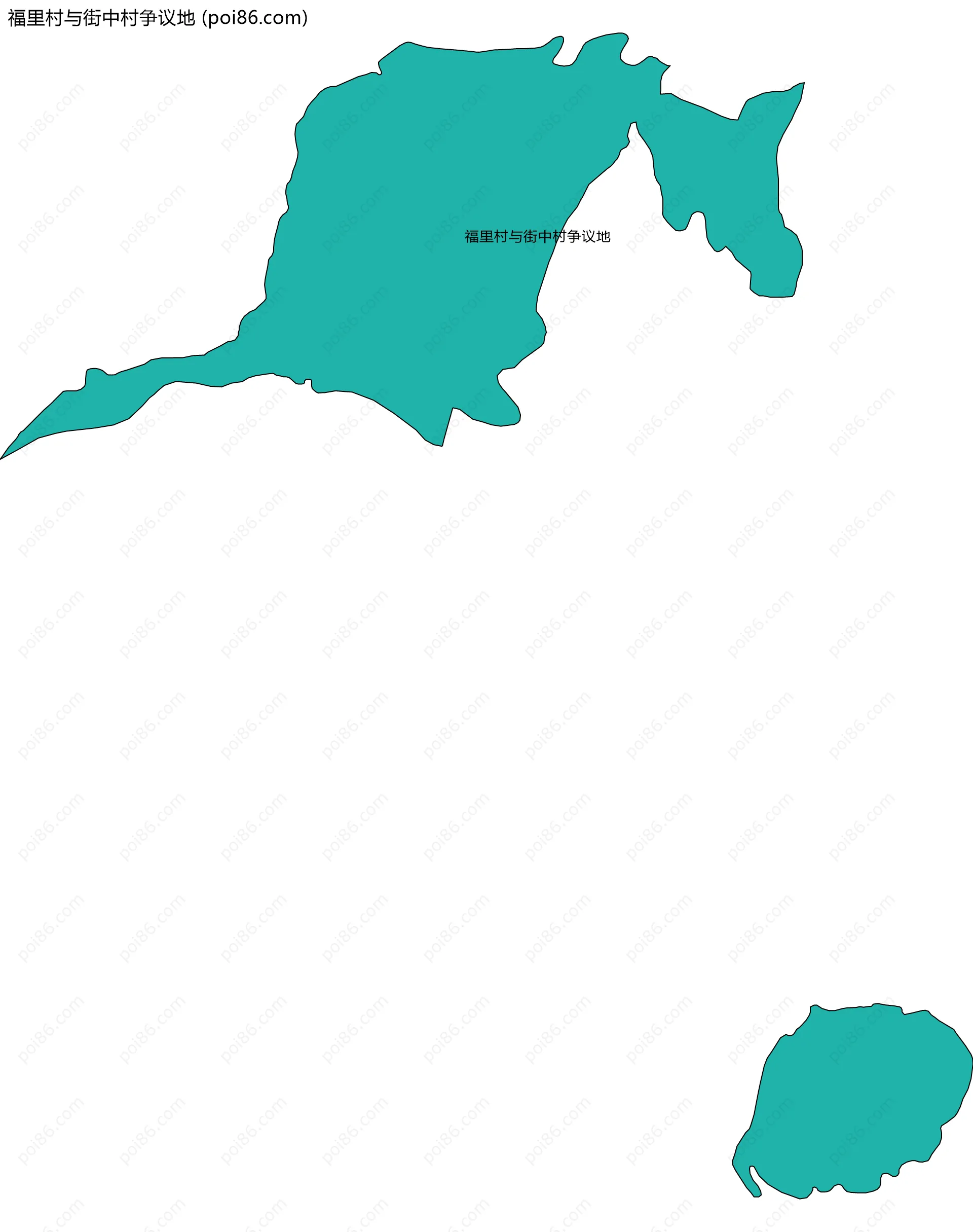 福里村与街中村争议地边界地图