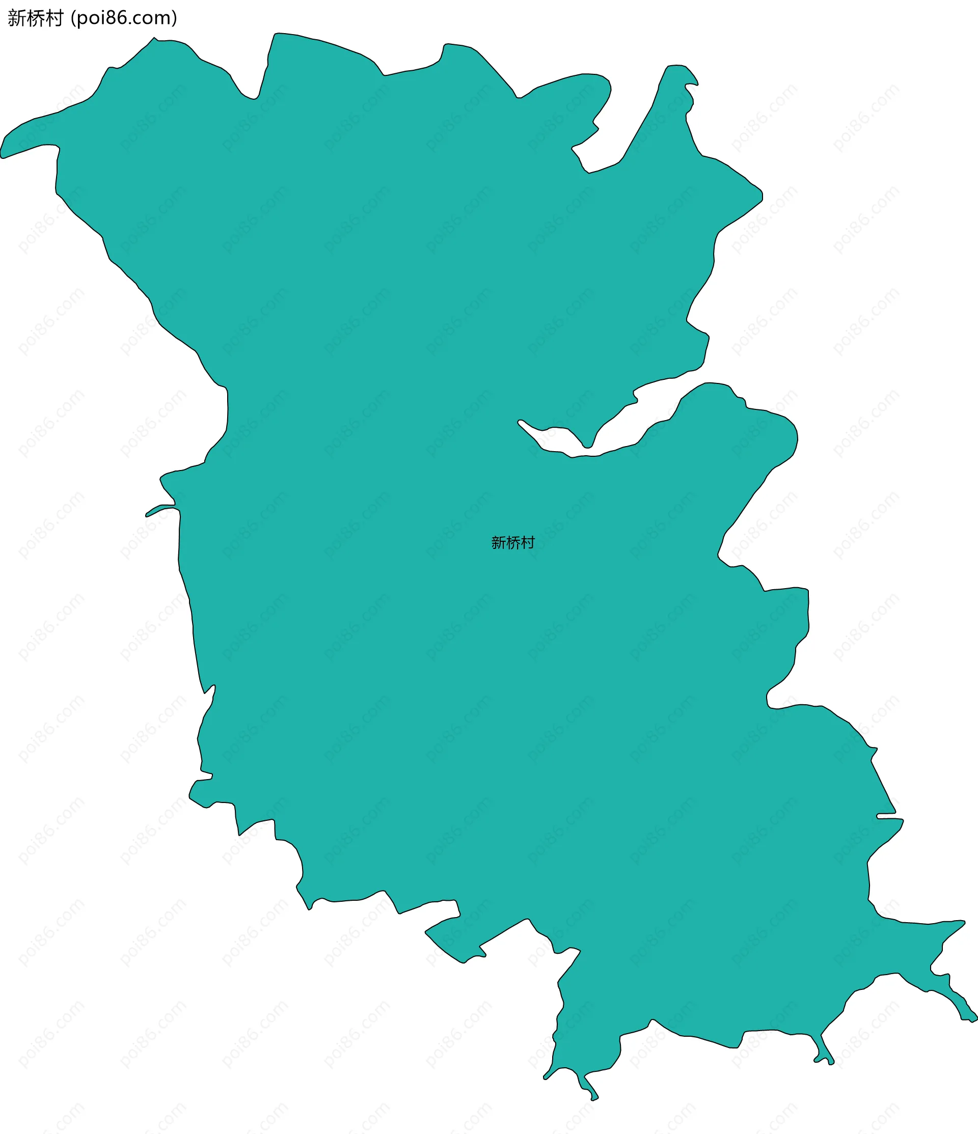 新桥村边界地图