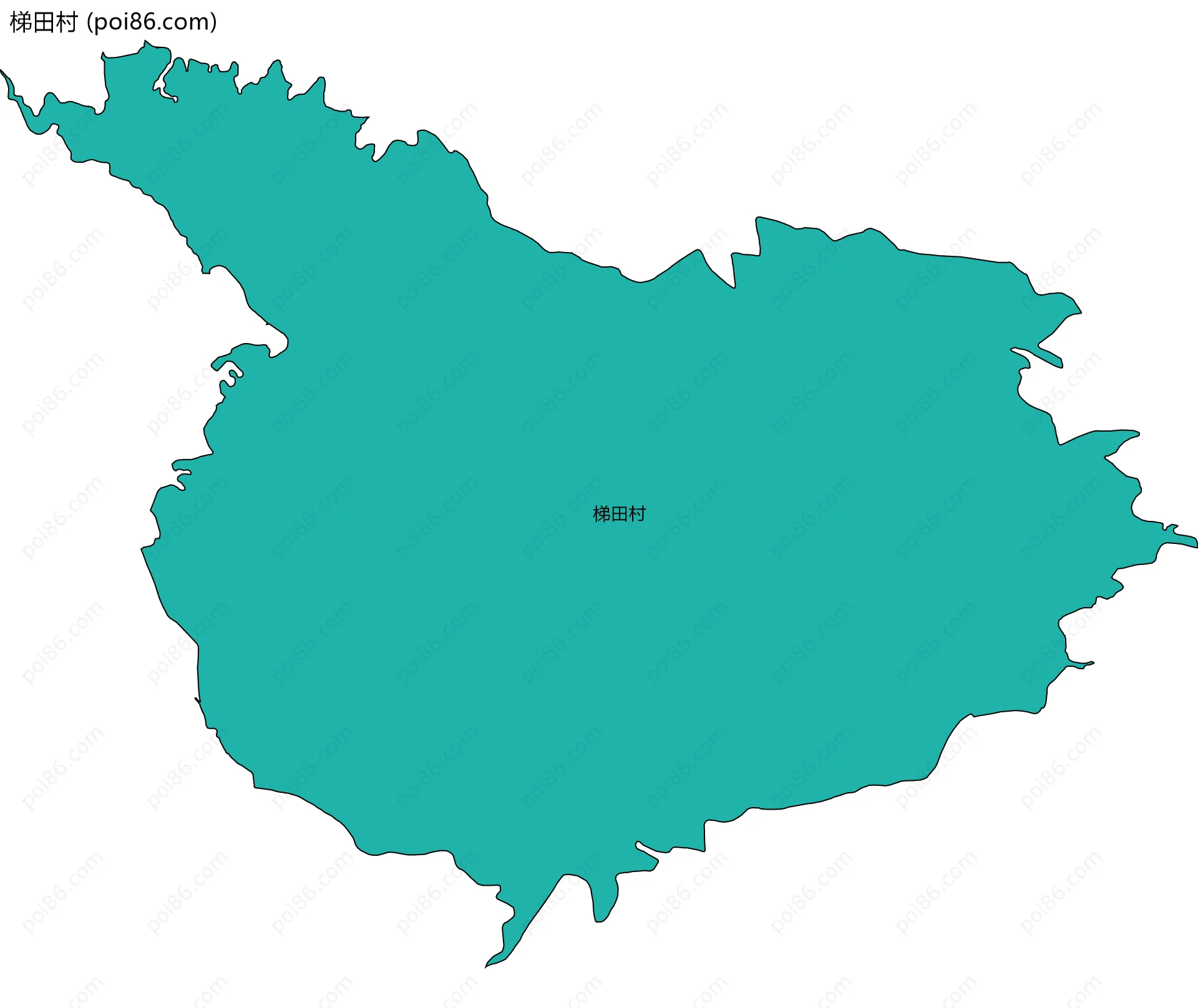 梯田村边界地图