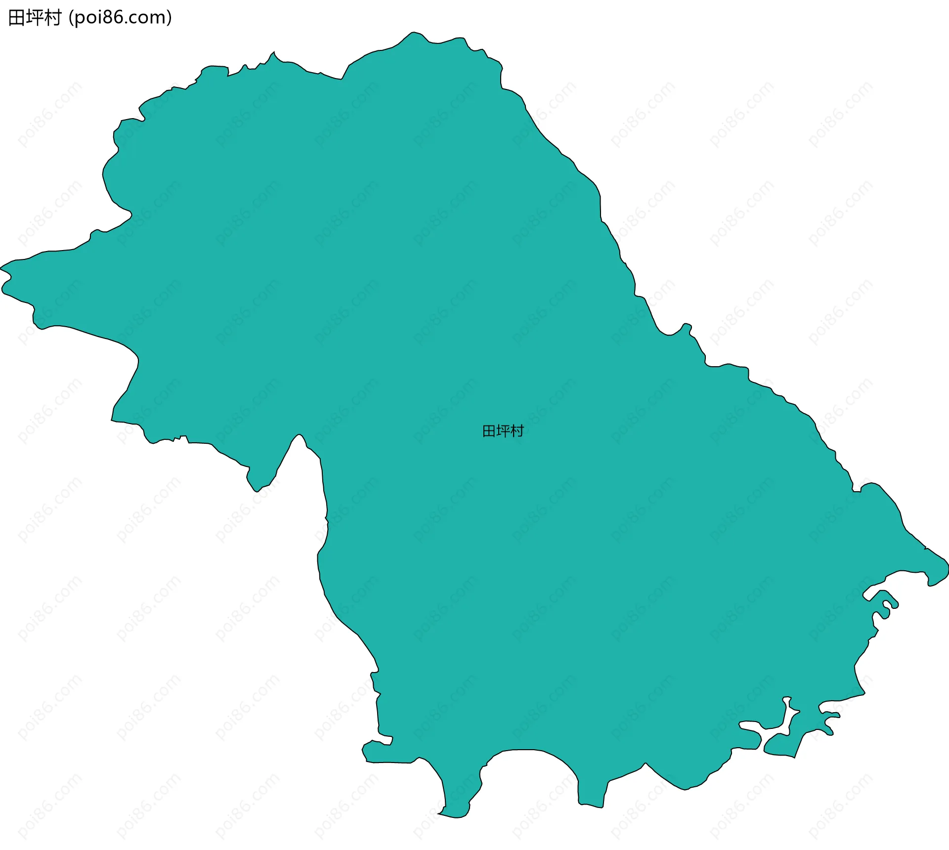 田坪村边界地图