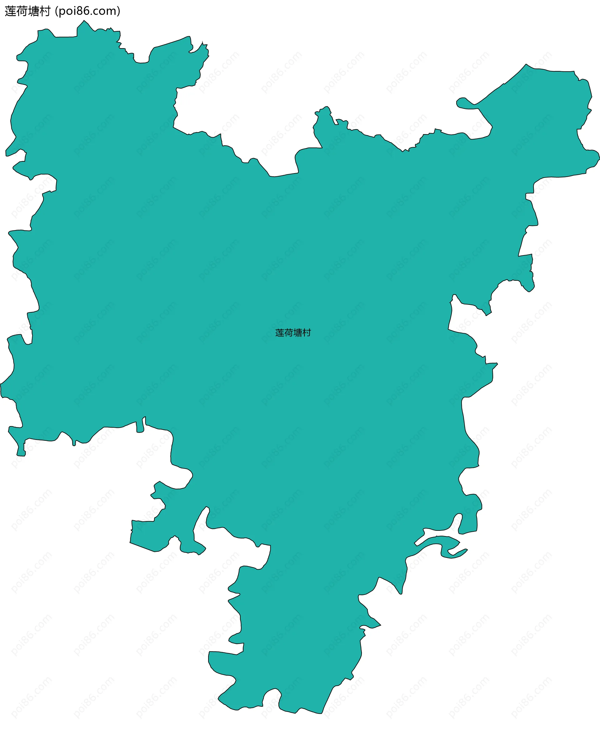 莲荷塘村边界地图