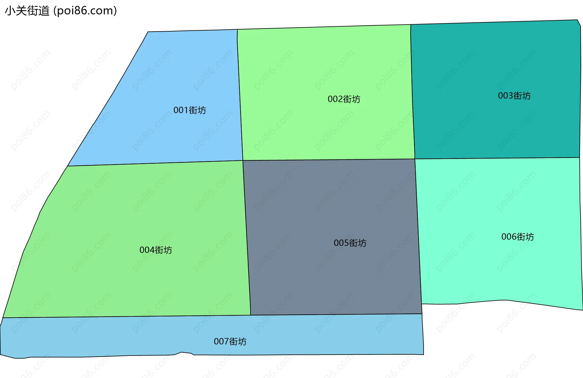 小关街道边界地图(五级行政区划)