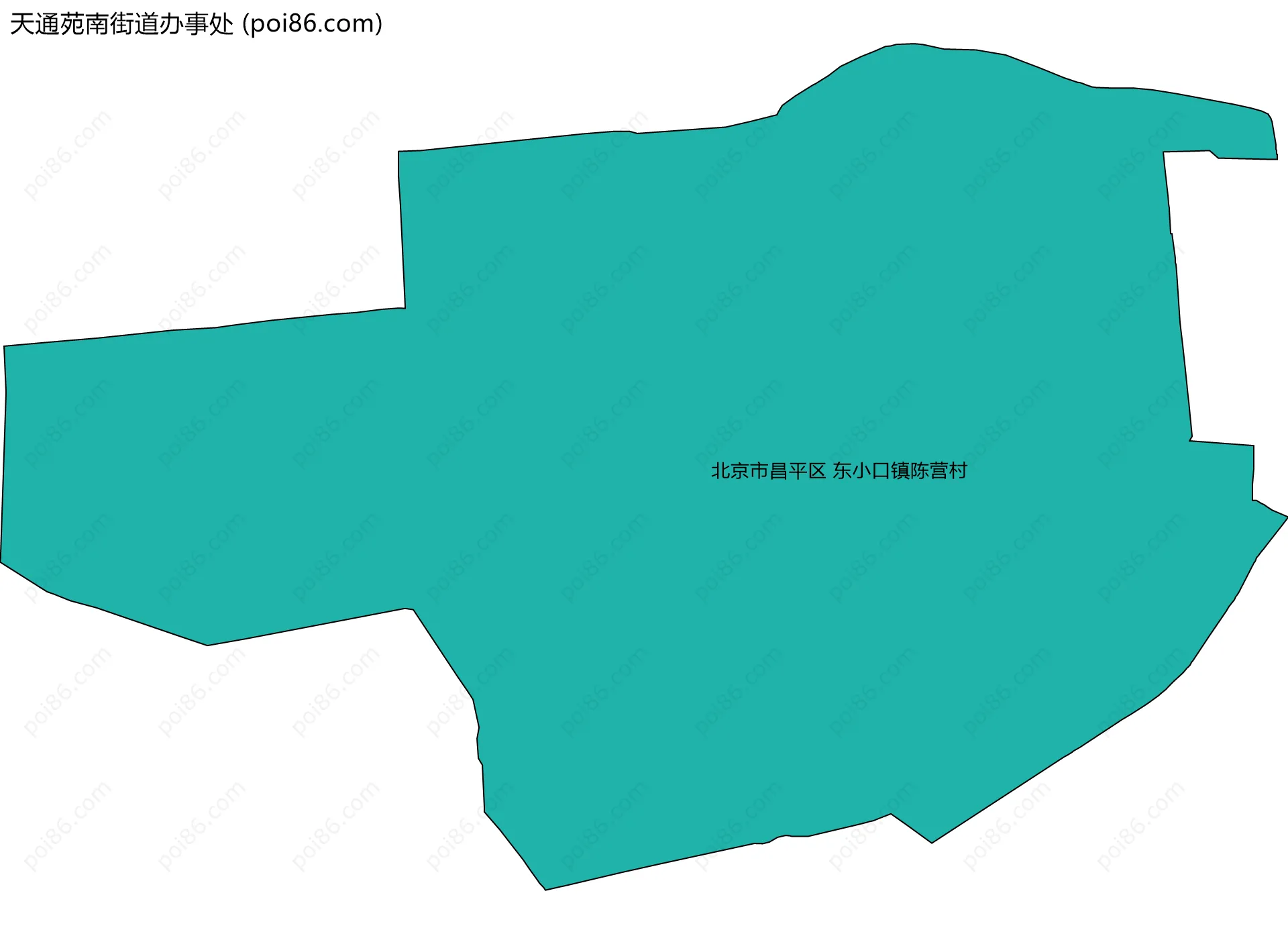 天通苑南街道办事处边界地图(五级行政区划)