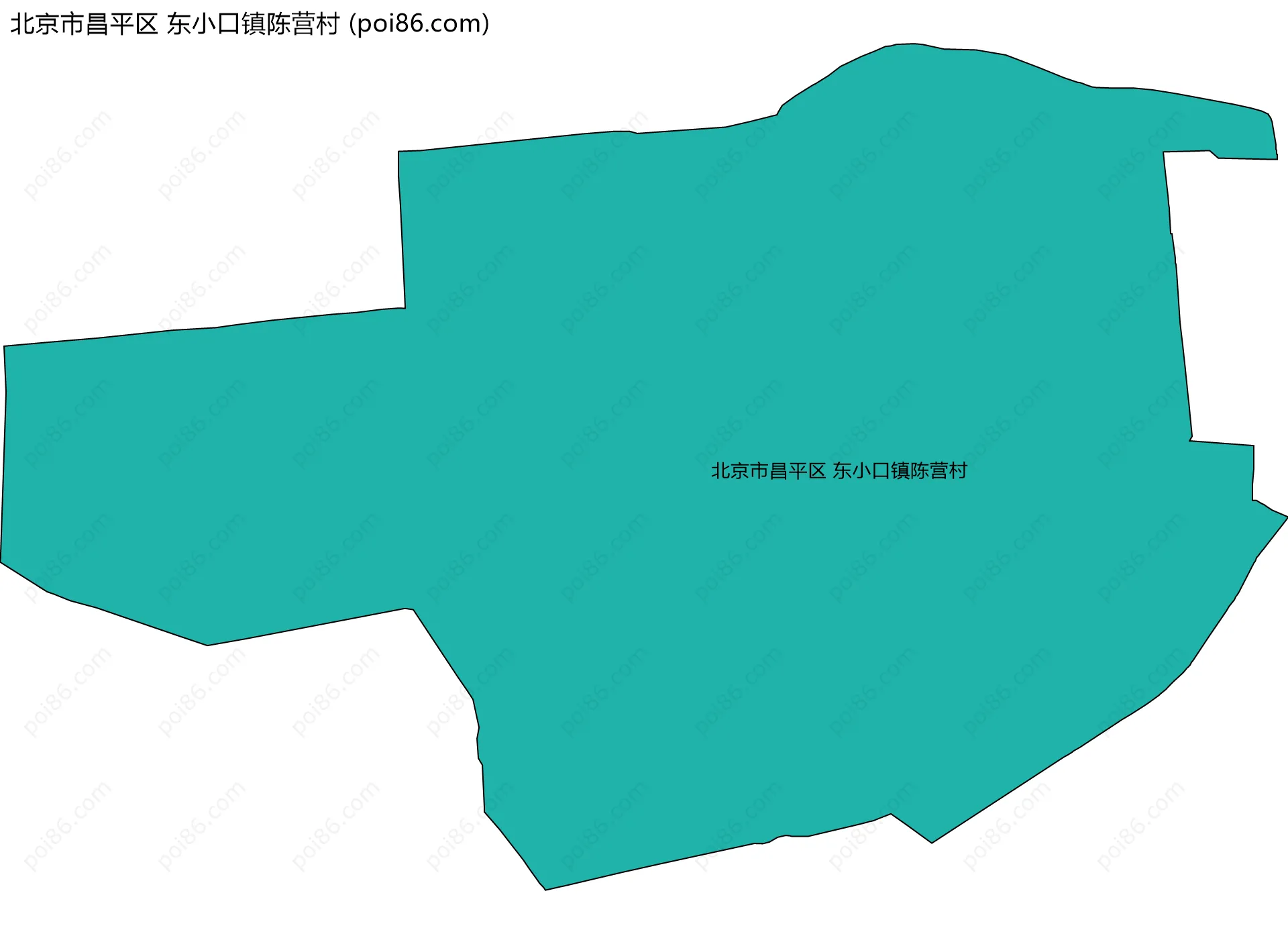 北京市昌平区 东小口镇陈营村边界地图