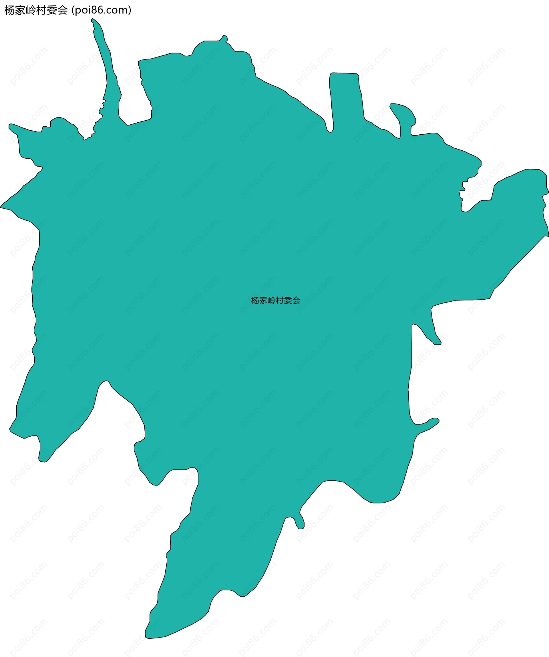 杨家岭村委会边界地图