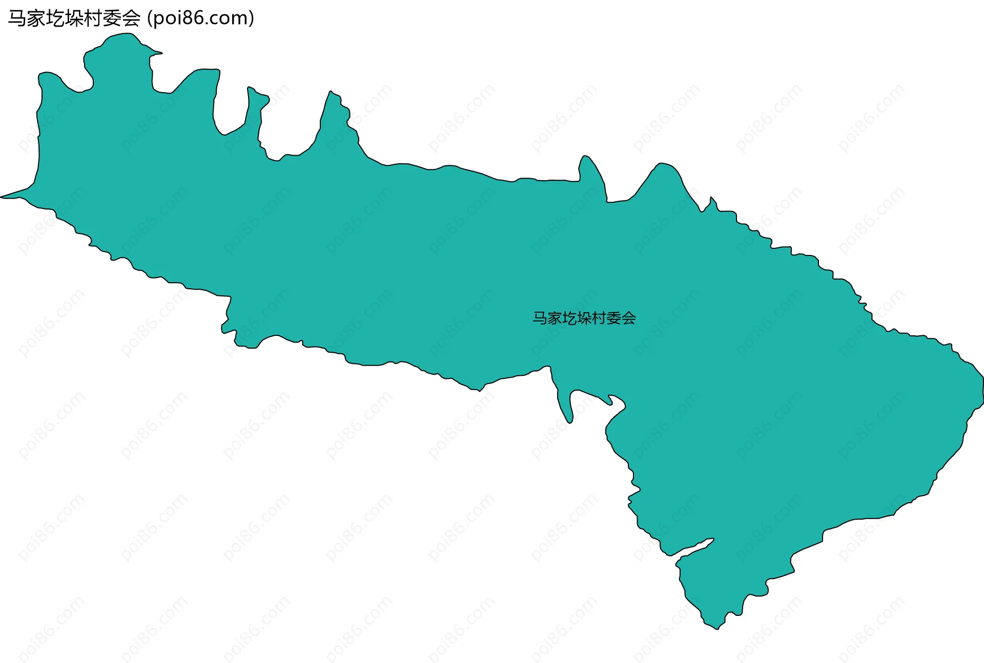 马家圪垛村委会边界地图