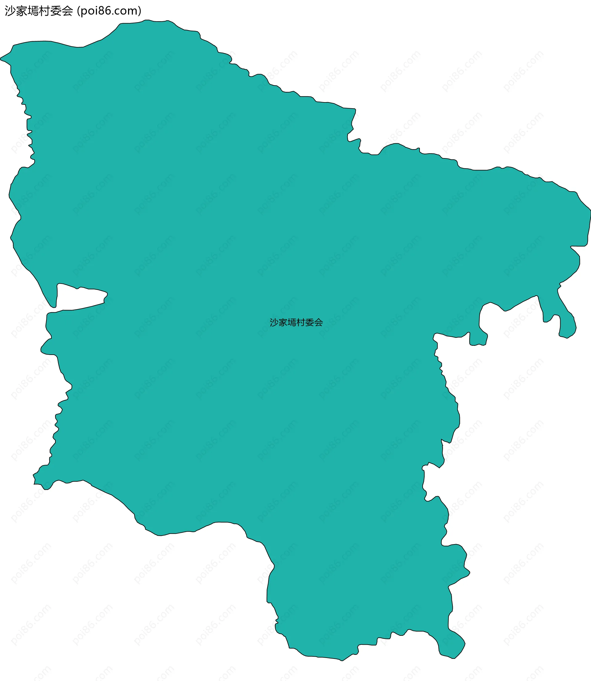 沙家墕村委会边界地图