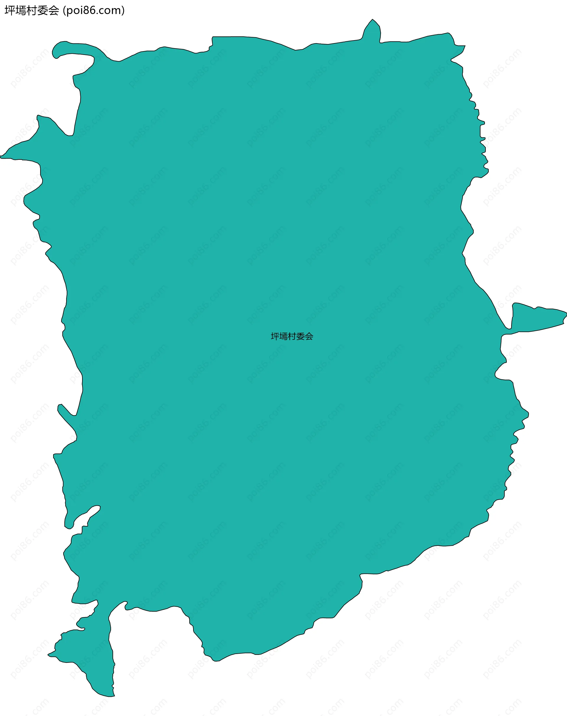 坪墕村委会边界地图