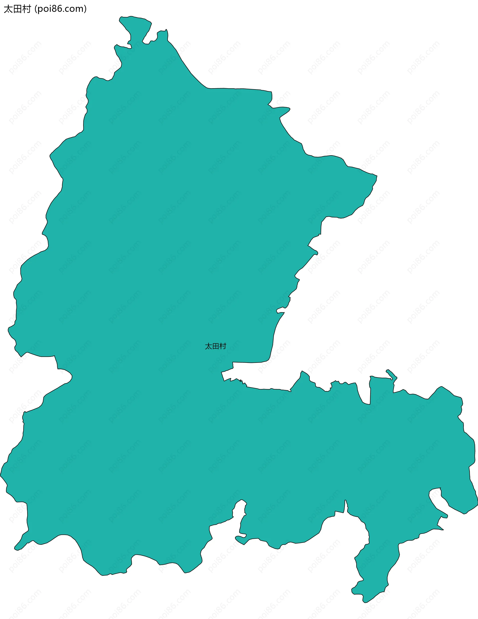 太田村边界地图