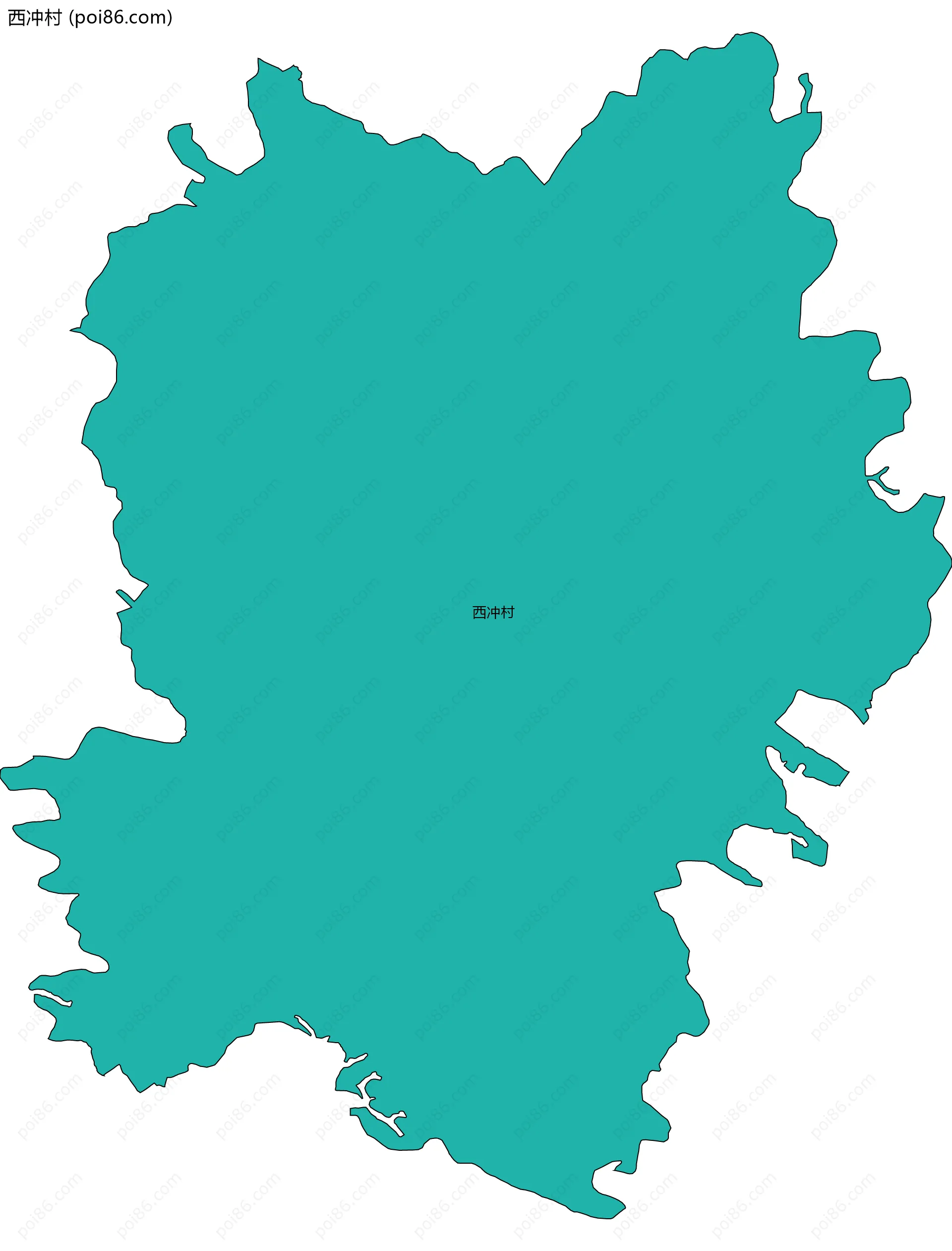 西冲村边界地图