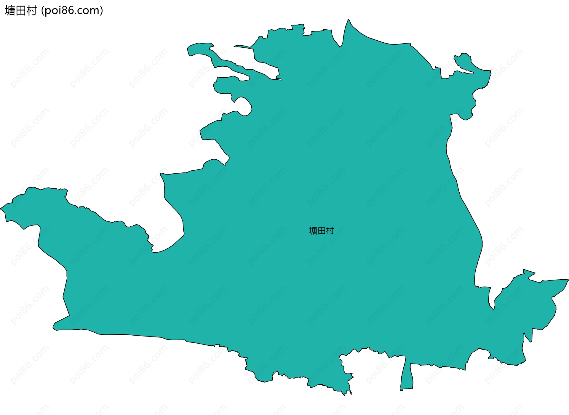 塘田村边界地图