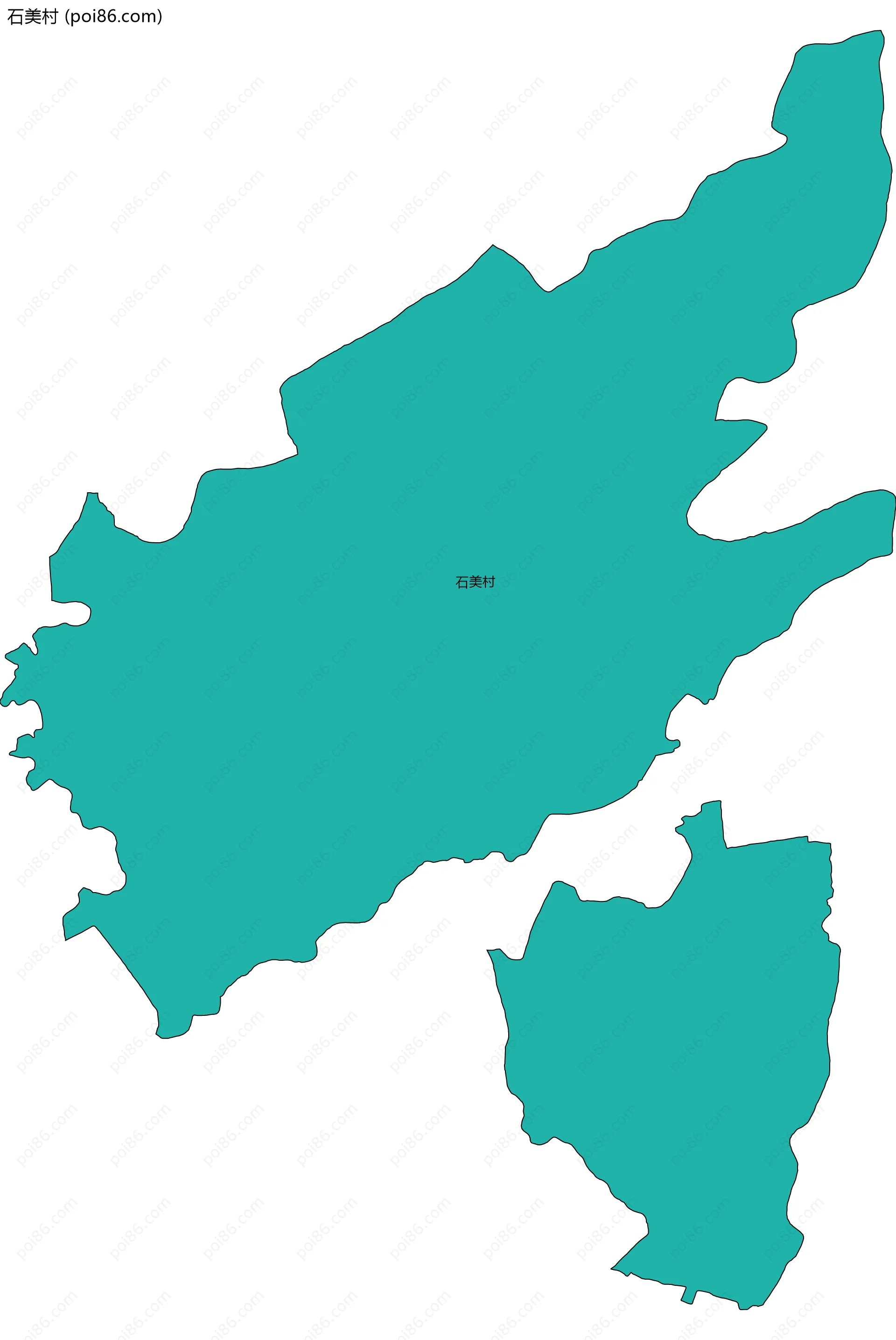 石美村边界地图